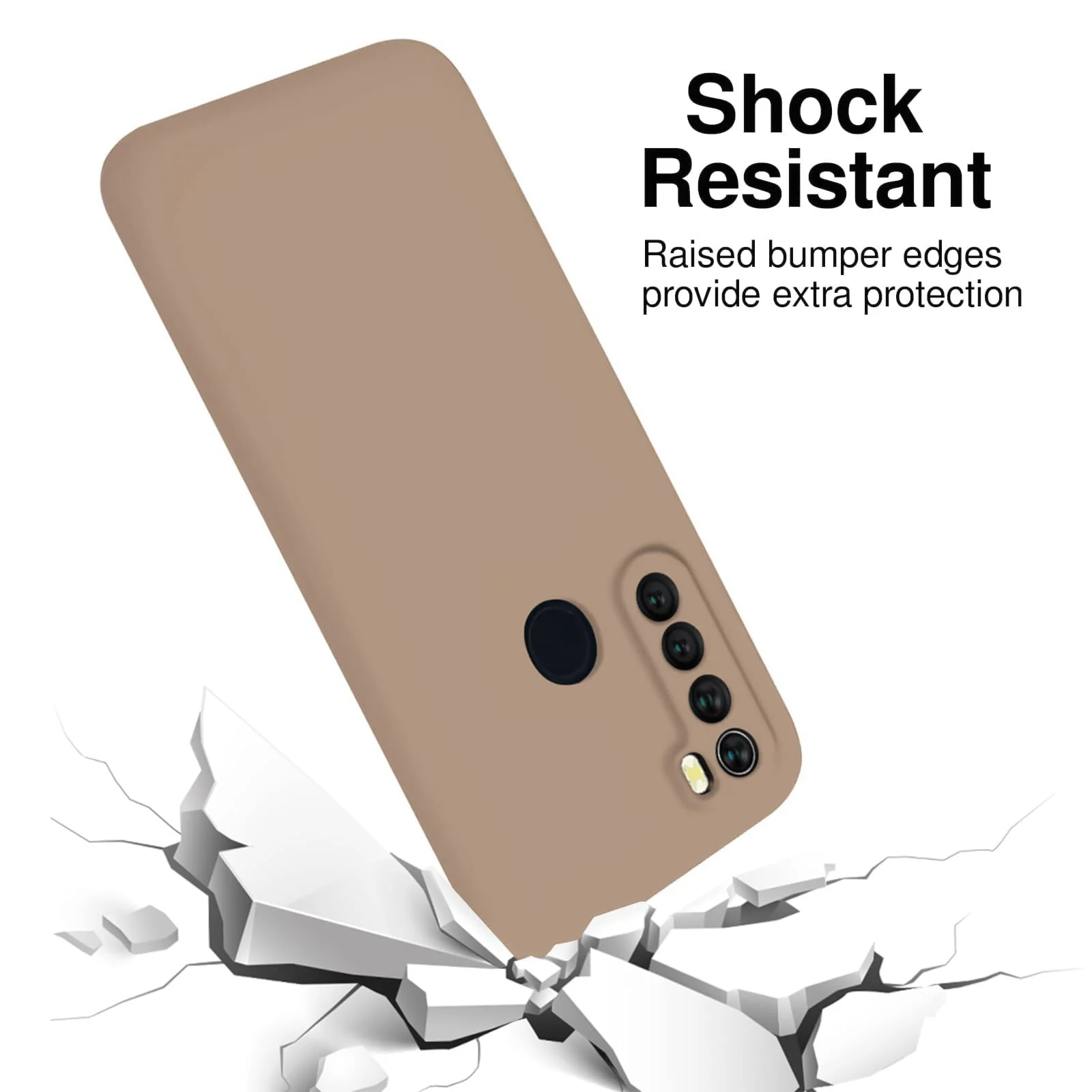 DL3 Mobilak Xiaomi Redmi Note 8 Case, Soft Flexible Silicone Gel Rubber Bumper Cover, Slim Fit Full Body Shockproof Protective Phone Case - Light Orange
