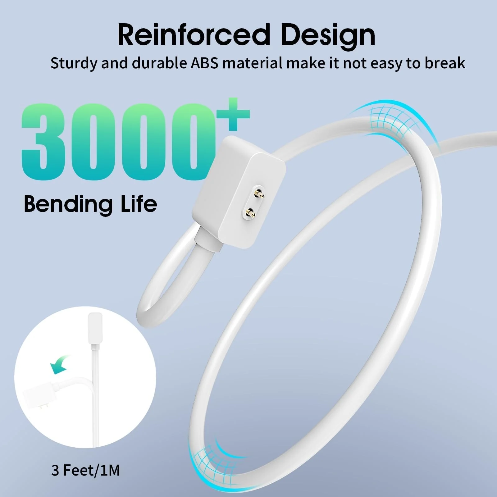 DL3 MOBILAK Charger For Xiaomi Redmi Watch 5/5 Active/5 Lite/4/3 Active/3 Lite, Redmi Band 2/3, 1m Portable Charging Cable For Xiaomi Smart Band 10/9/9 Pro/9 Active/Mi Band8/8 Pro/8 Active - White