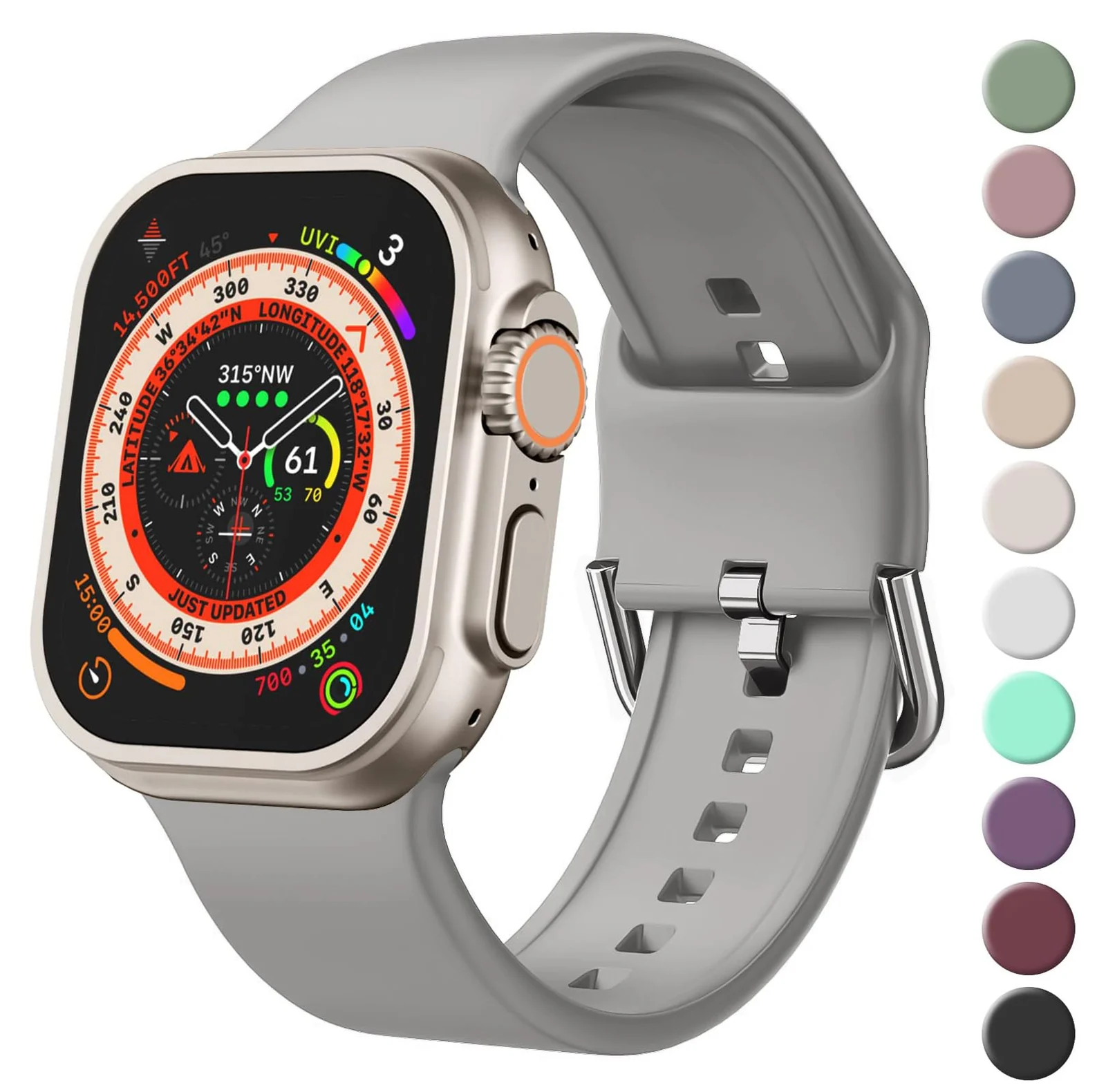 Apple Watch Ultra / Ultra 2 49MM 45MM 44MM 42MM — DL3 Mobilak Sport Band For Apple Watch Ultra 49mm 46mm 45mm 44mm 42mm, Soft Silicone Wristband Replacement Strap with Classic Clasp for iWatch Series 11 10 9 8 7 6 5 4 SE SE2 Ultra 3 2 1 for Women Men