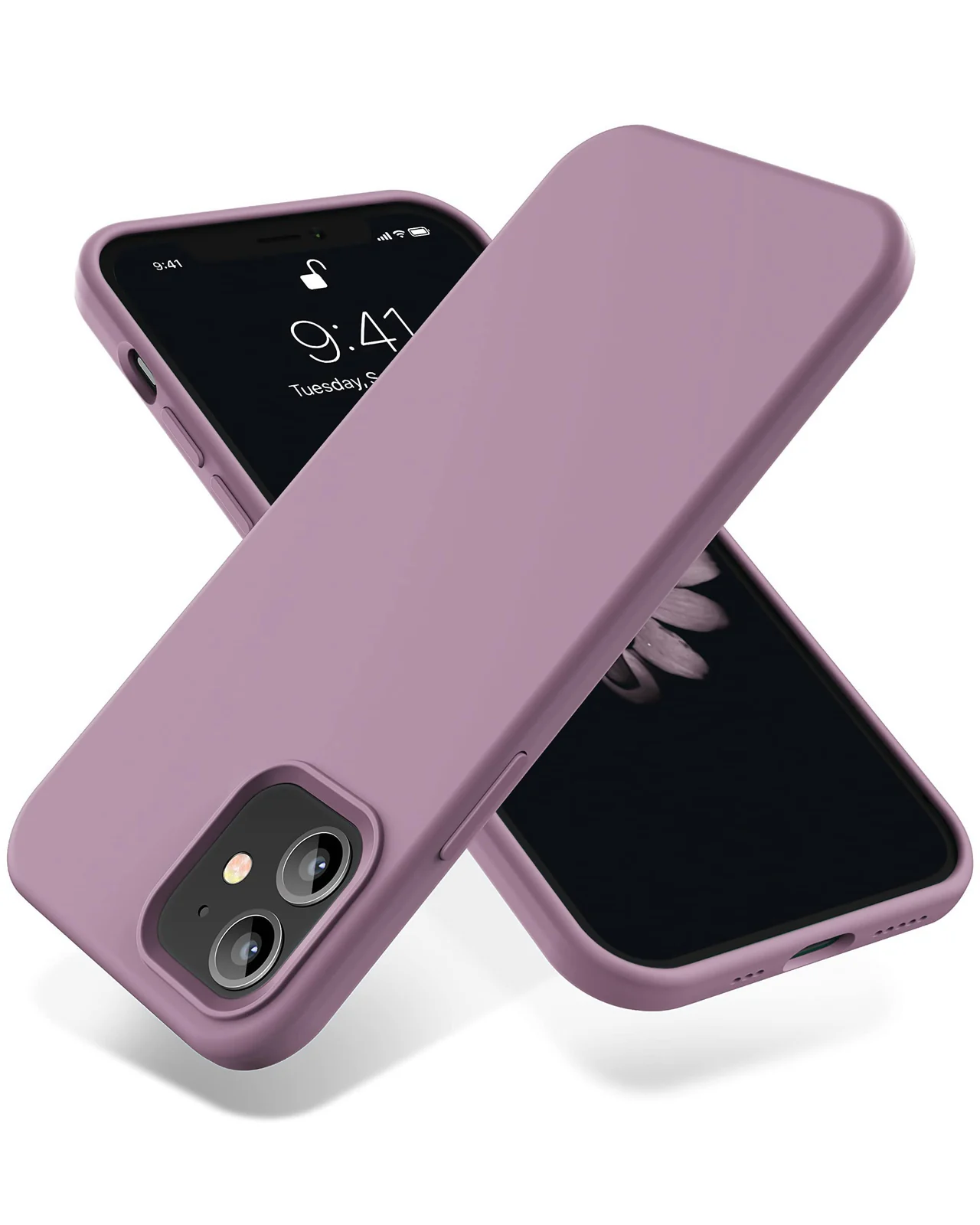DL3 Mobilak Liquid Silicone Protective Case for iPhone 11 (6.1 Inch) with Camera Protection and Microfiber Lining - Lilac Purple