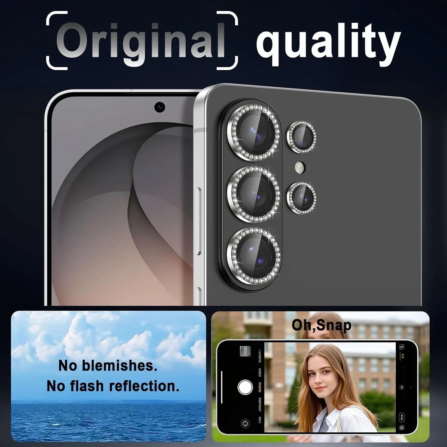 DL3 MOBILAK Individual Ring Camera Lens Protector for Samsung Galaxy S26 Ultra, Diamond Silver