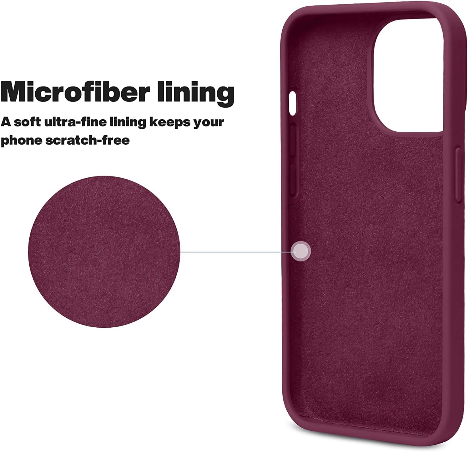 DL3 Mobilak Liquid Silicone Protective Case for iPhone 11 Pro (5.8 Inch) with Camera Protection and Microfiber Lining - Wine Red