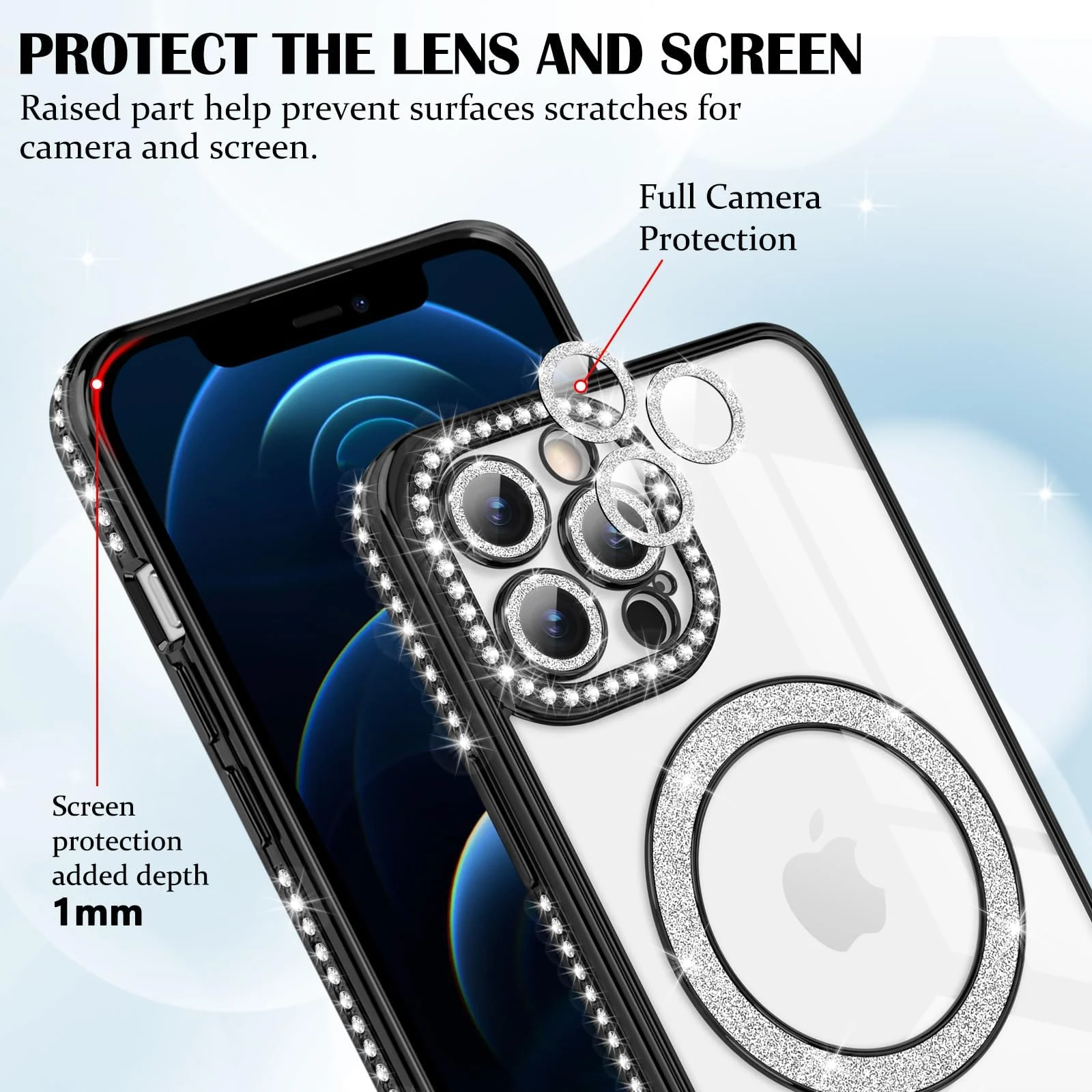 DL3 Mobilak MagSafe-Compatible Magnetic Case for iPhone 11 Pro with Camera Protection and Magnetic Car-Mount Support - Black