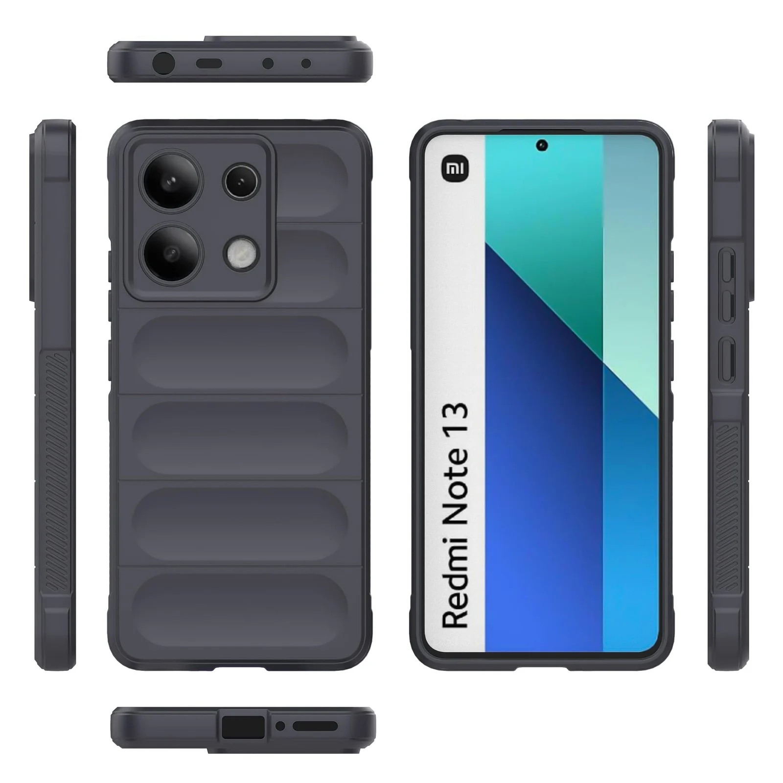 DL3 Mobilak Rugged Protective Case for Xiaomi Redmi Note 13 4G, Camera protection, Shock-absorbing protection, Non-slip grip - Dark Gray
