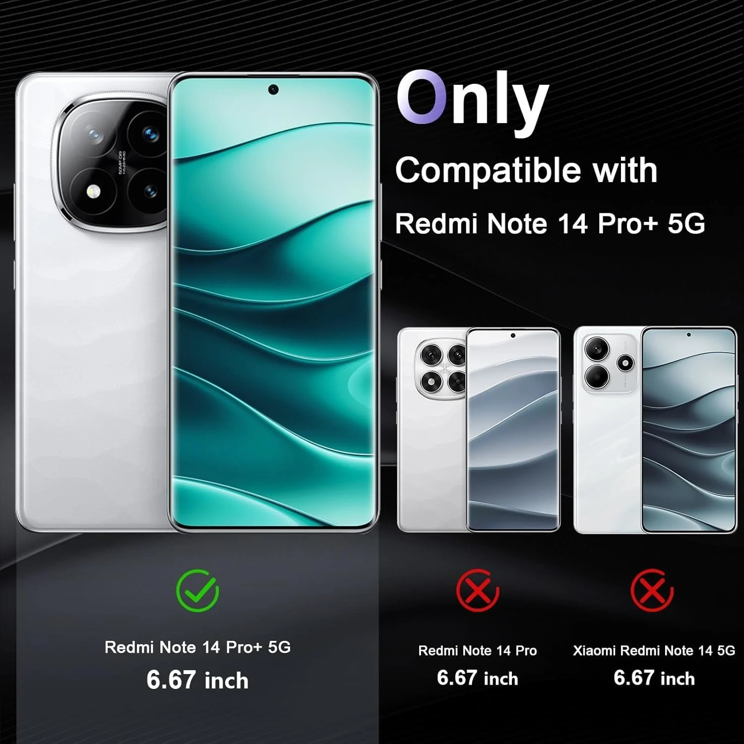 DL3 Mobilak Case Compatible with Xiaomi Redmi Note 14 Pro+ Plus 5G (Not for Redmi Note 14 Pro 5G), Crystal Soft TPU Gel Flexible Silicone Anti-Scratch Camera Protection TPU - Clear