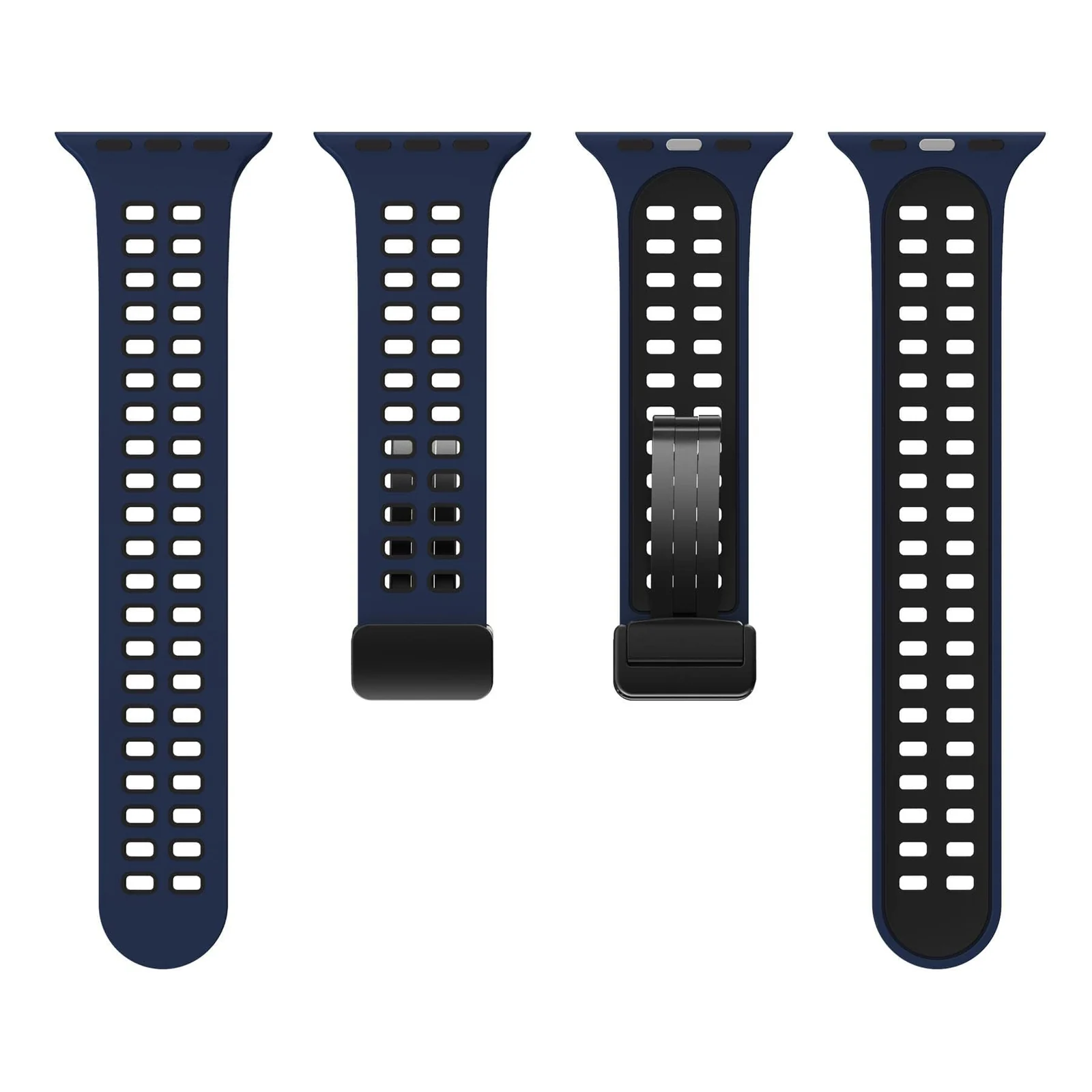 DL3 Mobilak Compatible with Apple Watch Ultra Band 49mm 45mm 44mm 42mm 41mm 40mm 38mm, Silicone Strap with Magnetic for iWatch Ultra SE Series 9 8 7 6 5 4 3 2 1 (38mm/40mm/41mm) - Blue Black