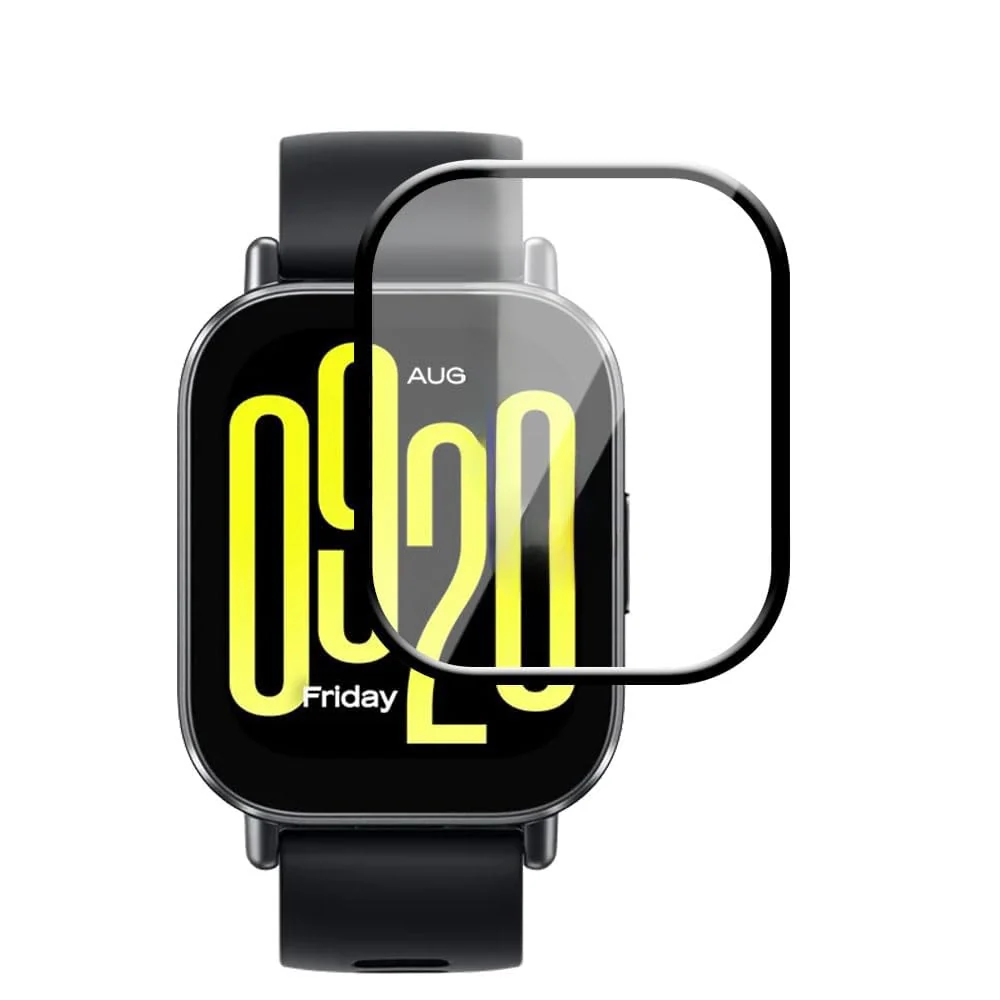 DL3 Mobilak Screen Protector For Xiaomi Redmi Watch 5 Active, 3D Curved Soft Edge Protective Film [Anti-Scratch] [Bubble Free] [Ultra Shatterproof] [High Sensitive] (Not Glass) - Black