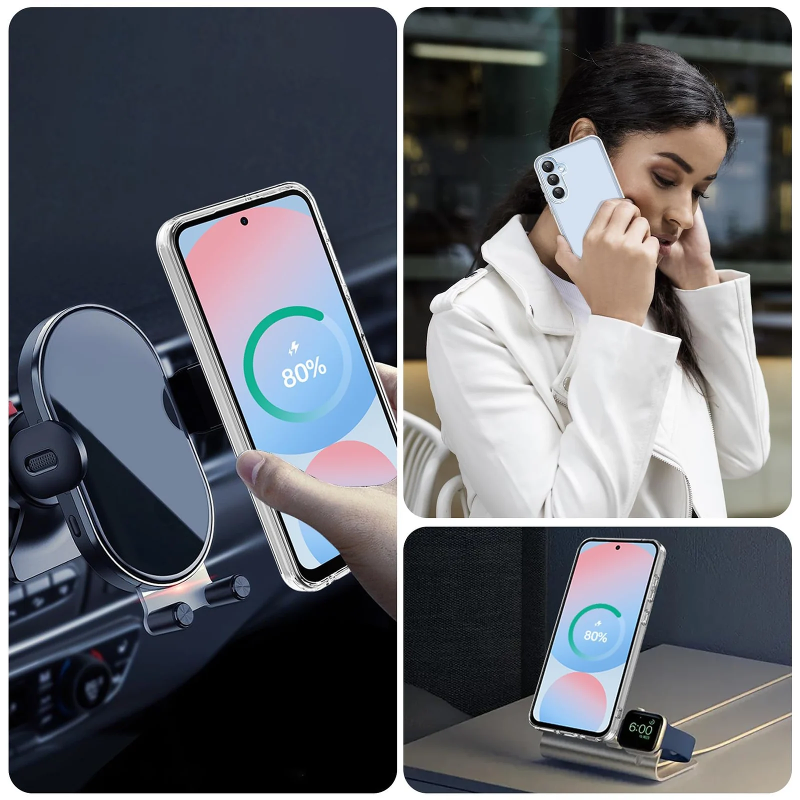 DL3 Mobilak Case Compatible with Samsung Galaxy S24 FE 5G Case Crystal Soft TPU Gel Case Flexible Silicone Anti-Scratch Camera Protection TPU Cover - Clear