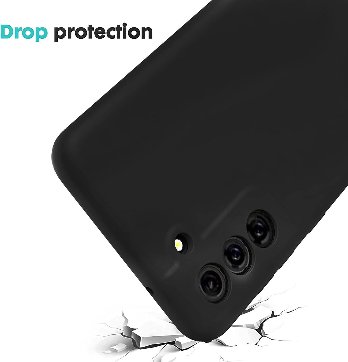 DL3 Mobilak Samsung S21 FE Case, Soft Flexible Silicone Gel Rubber Bumper Cover, Slim Fit Full Body Shockproof Protective Phone Case for Samsung S21 FE - Black