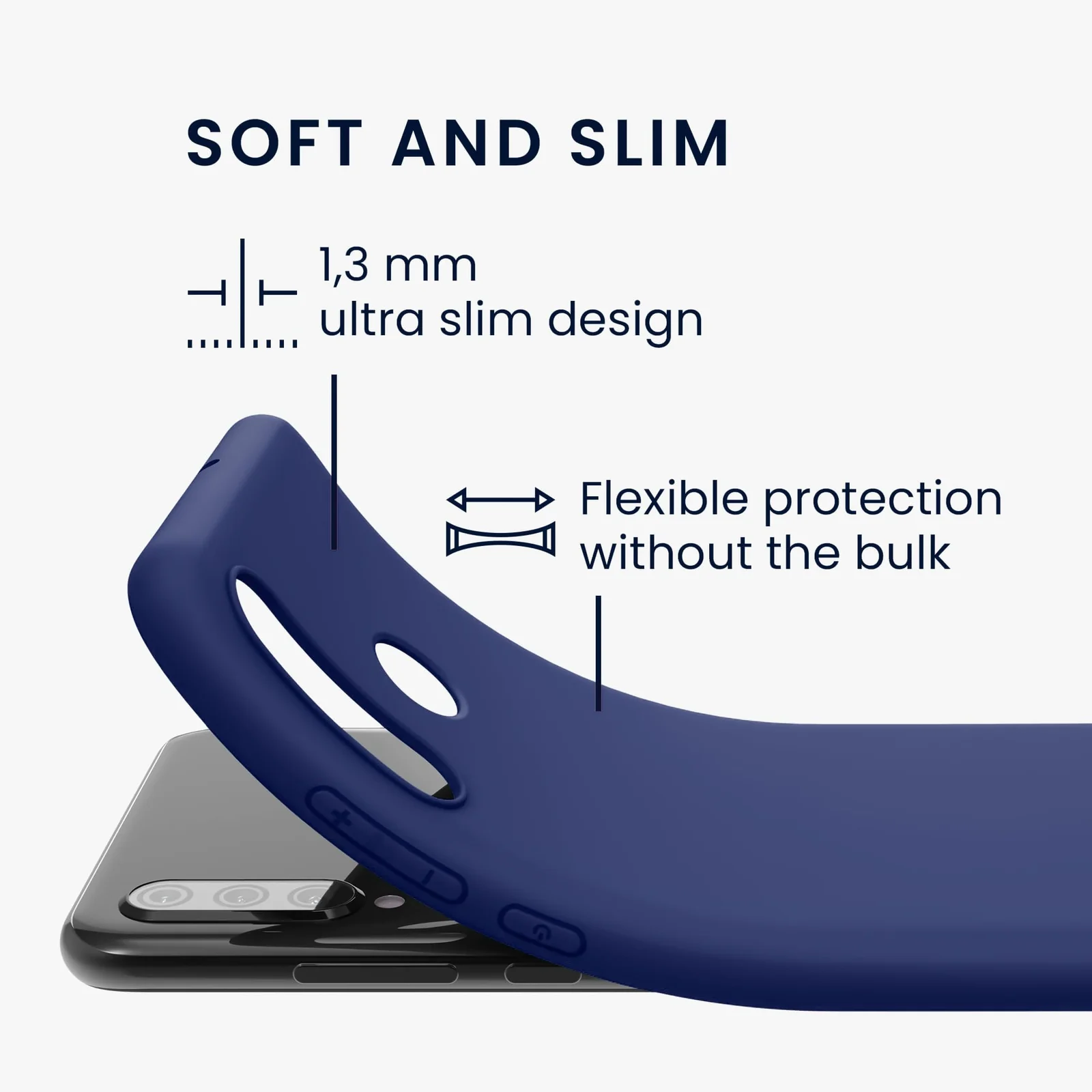 DL3 Mobilak Silicone Protective Case for Huawei Y9S / Honor 9X Pro / P Smart Pro 2019, Shock-absorbing protection, Scratch-resistant surface, Soft microfiber lining - Blue 2