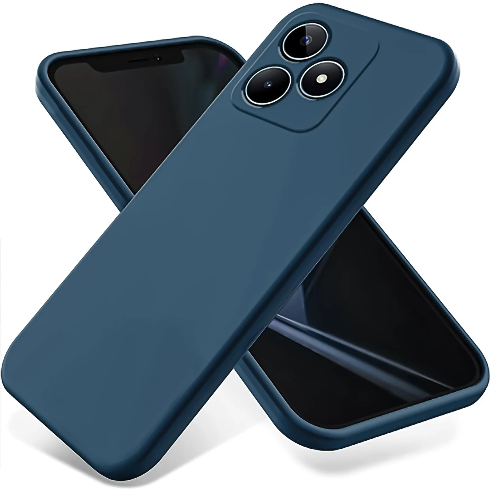 DL3 Mobilak VIVO V27e/VIVO S16e Case, Soft Flexible Liquid Silicone Gel Rubber Bumper Cover, Full Body Shockproof Protective Phone Case - Blue