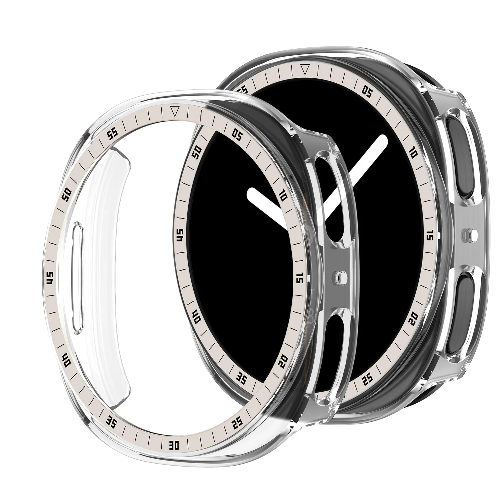 DL3 Mobilak [NO Screen Protector] Bumper Case for Samsung Galaxy Watch 8 44mm, Slim Thin Shockproof Bumper Cover With Metal Scale, Hard PC Protective Frame All-Around Edge