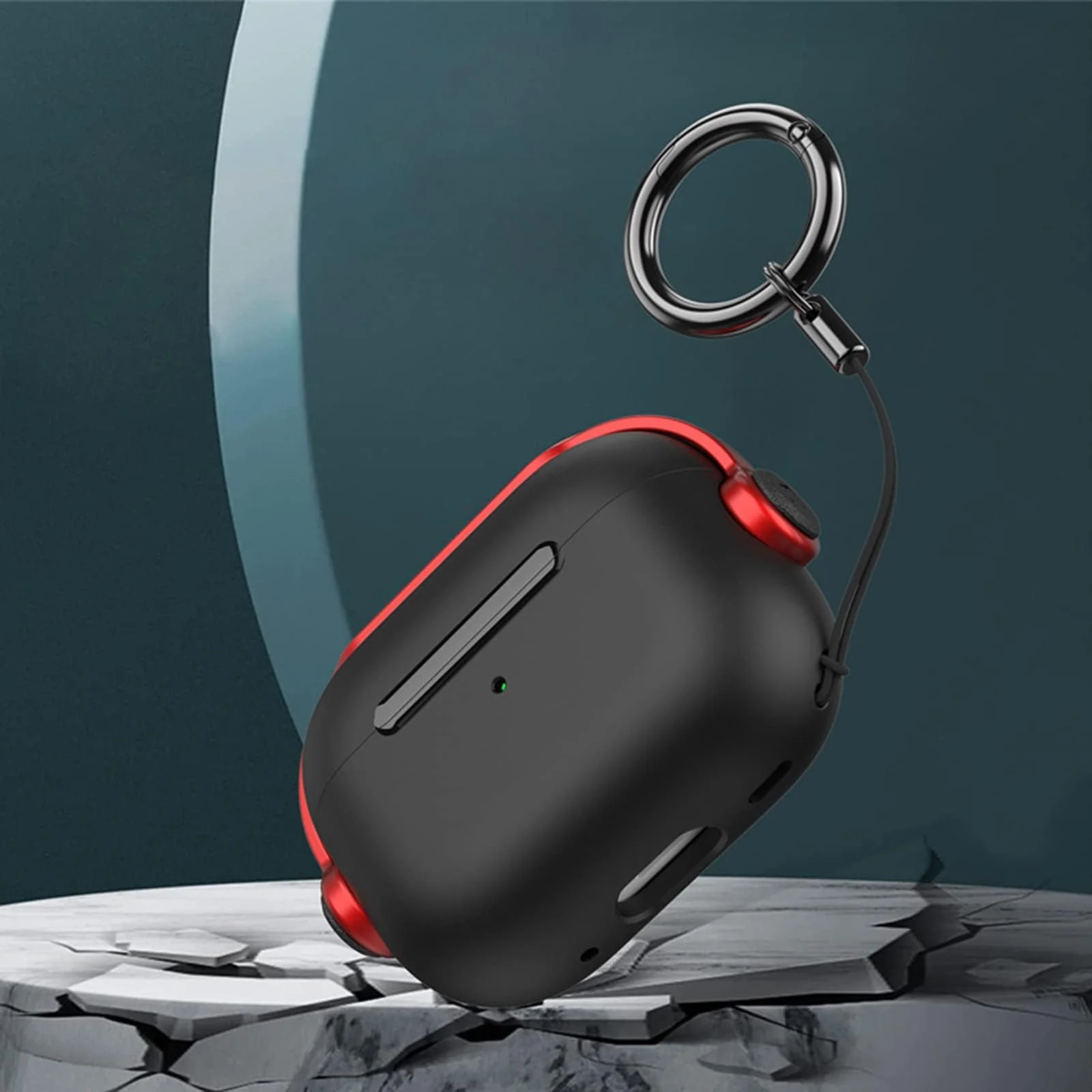 DL3 Mobilak Protective Case for AirPods Pro Skin Case Compatible with AirPods Pro 2019 - Black Red