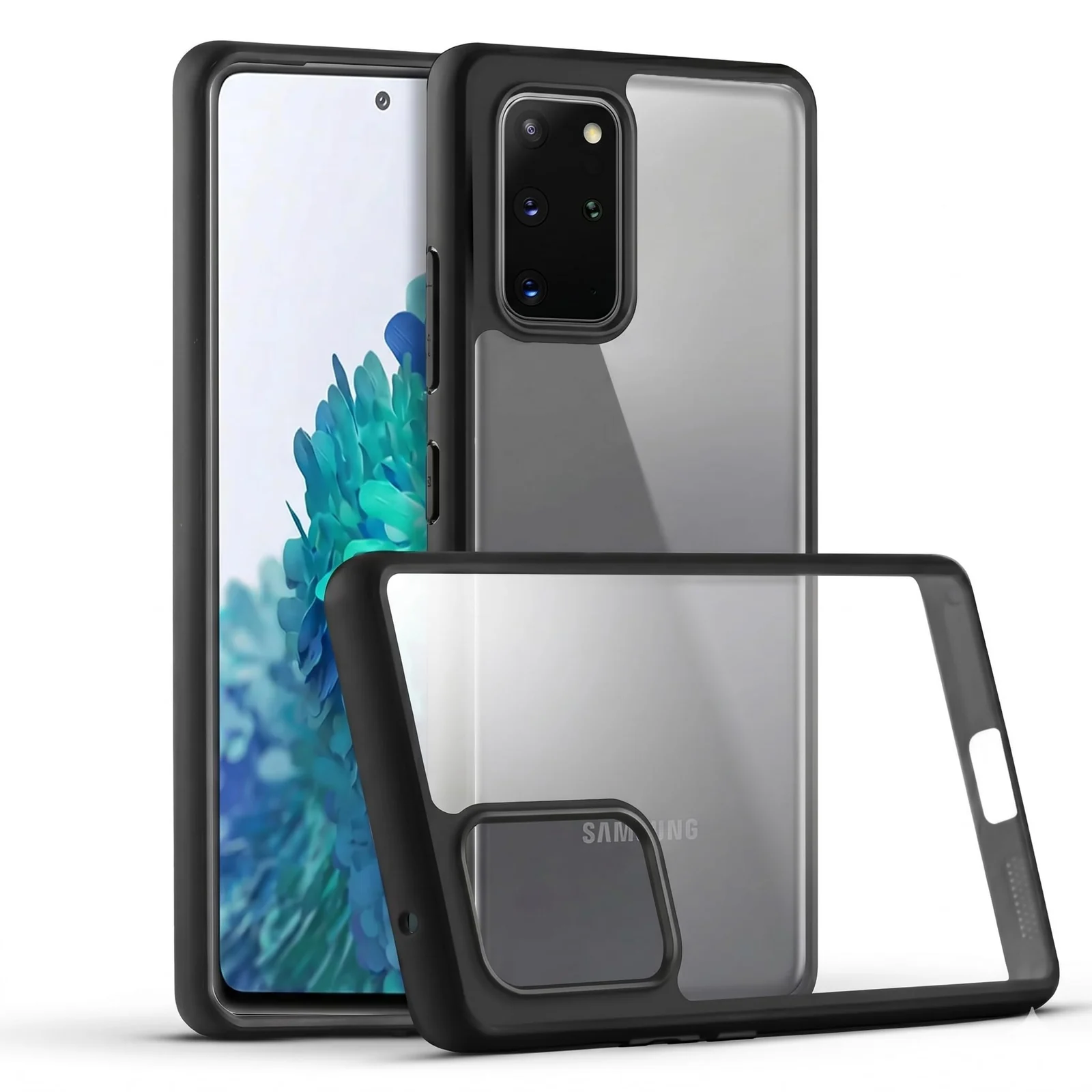 DL3 Mobilak Clear PC and TPU Protective Case for Samsung Galaxy S20 Plus with Military-Grade Protection and Anti-Yellowing Design - Black