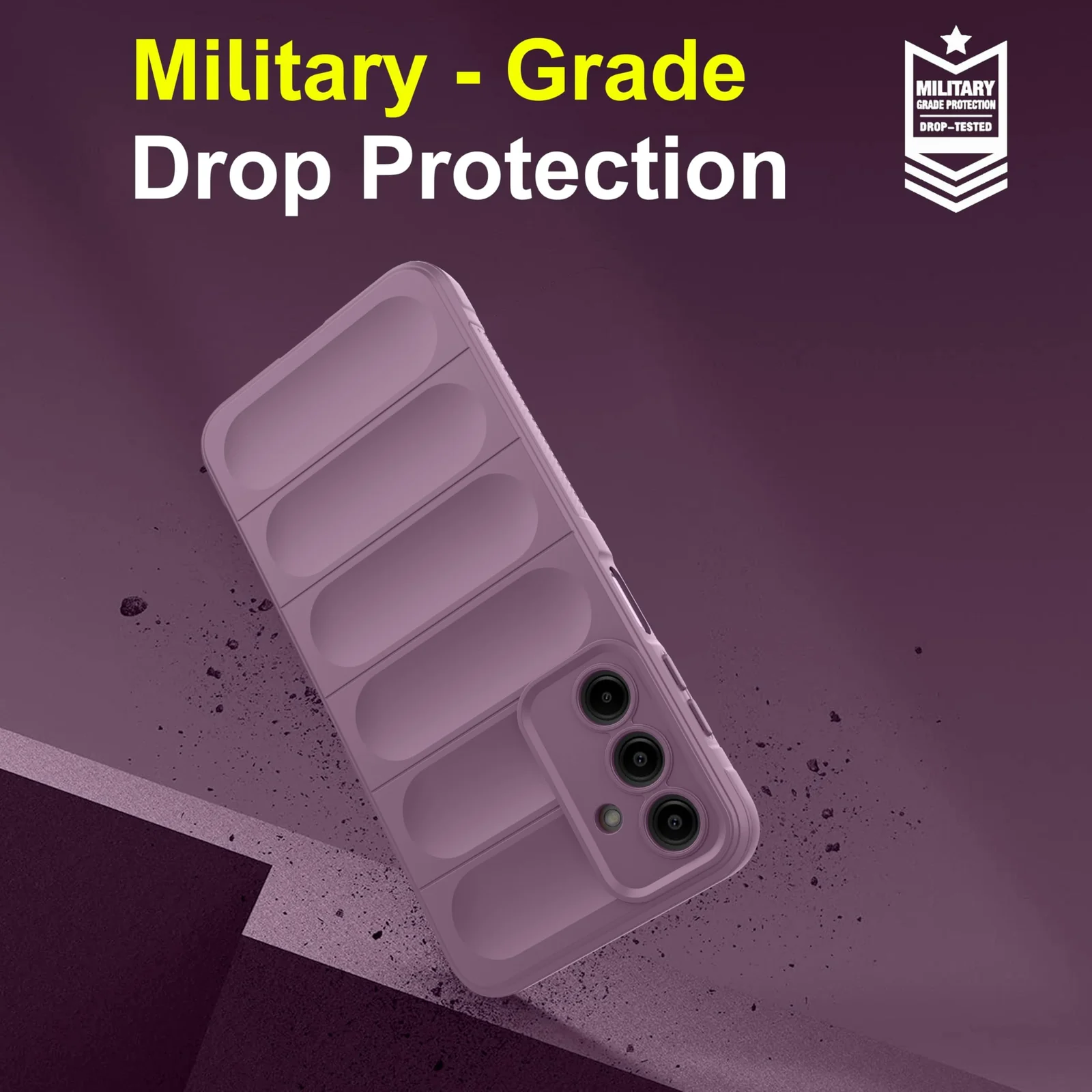 DL3 Mobilak Silicone Case for Samsung Galaxy A25 Heavy Duty Protective [Slim Fit] Shockproof Soft Flexible Protective Design Shock-Absorption TPU Cover With Camera Protection - Purple