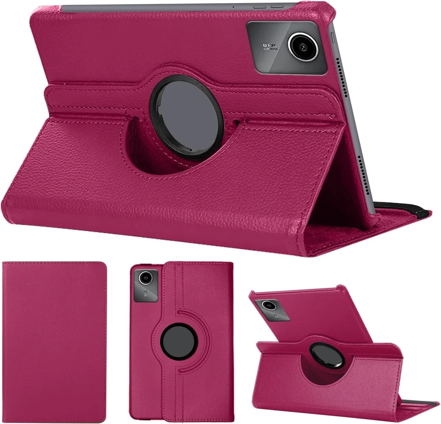 "DL3 Mobilak Protective Cover for Lenovo Tab M11/Tab K11 LTE 11"" 2024, 360° Rotatable Smart Stand, Leather Folio Flip Cover with Multi-Angle Viewing, Auto Wake Sleep - Pink"