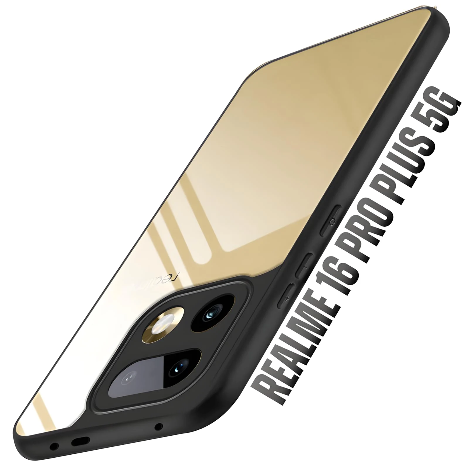 DL3 Mobilak Case Transparent For realme 16 Pro Plus / 16 Pro+ 5G, Military-Grade Shockproof Anti-Yellowing, Slim Protective Phone Case Bumper Cover With Camera Protective - Black