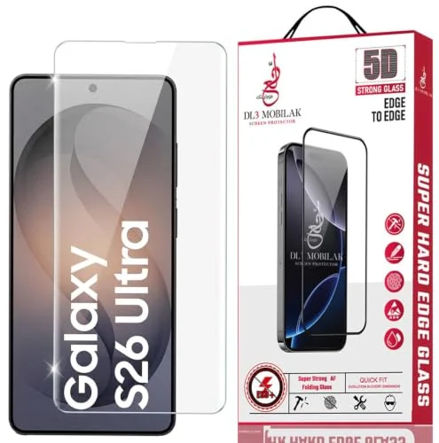 DL3 Mobilak Screen Protector for Samsung Galaxy S26 Ultra 5G, Tempered Glass Screen Saver Premium HD Protective, Scratch Resistant, NO-Bubble, 9H Hardness, Full Coverage Film - Clear