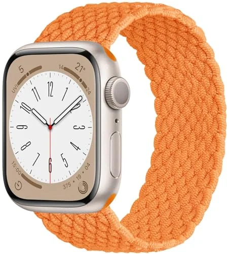 Medium — DL3 Mobilak Braided Solo Loop Band Compatible with Apple Watch Band 49mm 45mm 44mm 42mm, Replacement Wristband Nylon Strap Compatible with Apple Watch Series SE (Medium)
