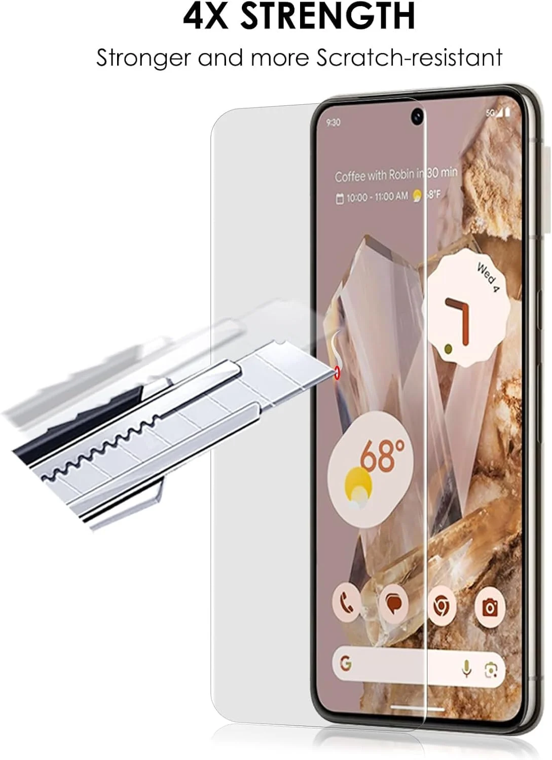 DL3 Mobilak Full Glass Screen Protector For Google Pixel 8 Pro UV Tempered Glass Full Glue Cover Screen Protector For Fingerprint Unlock Screen Glass Film - Clear
