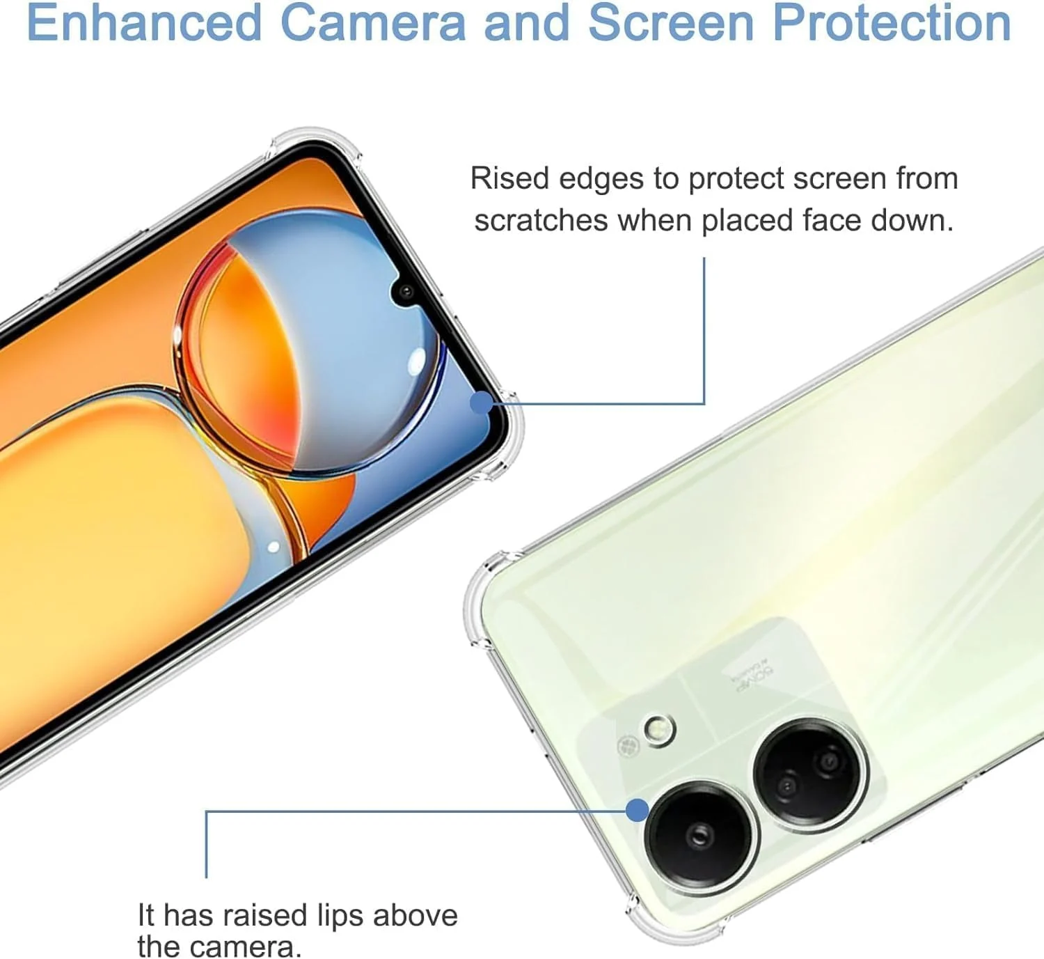 DL3 Mobilak Clear TPU Case for Xiaomi Redmi 13C 4G / Poco C65, Camera protection, Shock-absorbing protection, Non-slip grip - Clear
