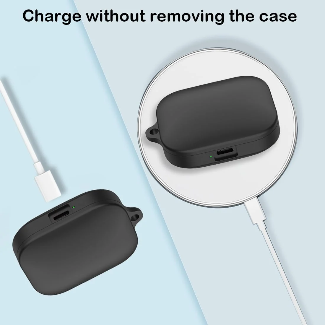 DL3 Mobilak Compatible with Xiaomi Redmi Buds 5 Case Cover, Soft Silicone Shockproof Protective Skin Case for Xiaomi Redmi Buds 5 Wireless Earbuds with Carabiner - Black