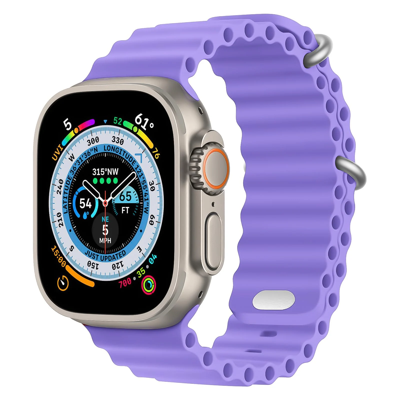 DL3 Mobilak Ocean Band with Case For Apple Watch Ultra 49mm, Adjustable Silicone Sport Loop Ocean Strap Men Women Strap With Protective Cover Screen Shockproof for iWatch Ultra 2 49mm - Black