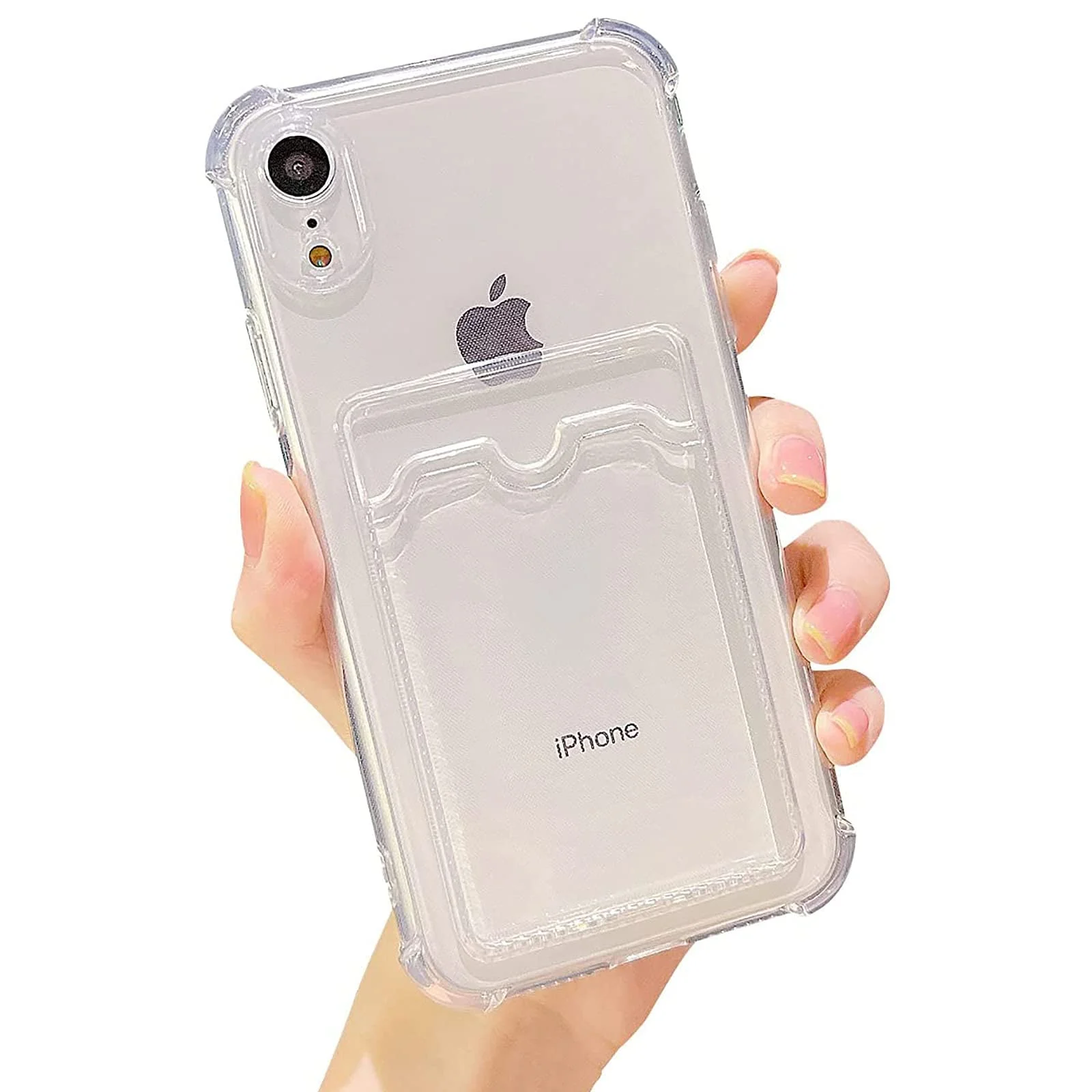 DL3 Mobilak Clear TPU Wallet Case with Card Slot and Camera Protection for iPhone XR - Transparent