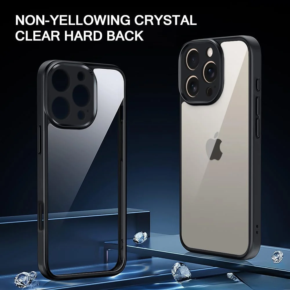 DL3 Mobilak TPU Protective Case for iPhone 13 6.1-Inch, Shock-absorbing protection, Scratch-resistant surface, Raised edges around the screen and camera - Lens Black