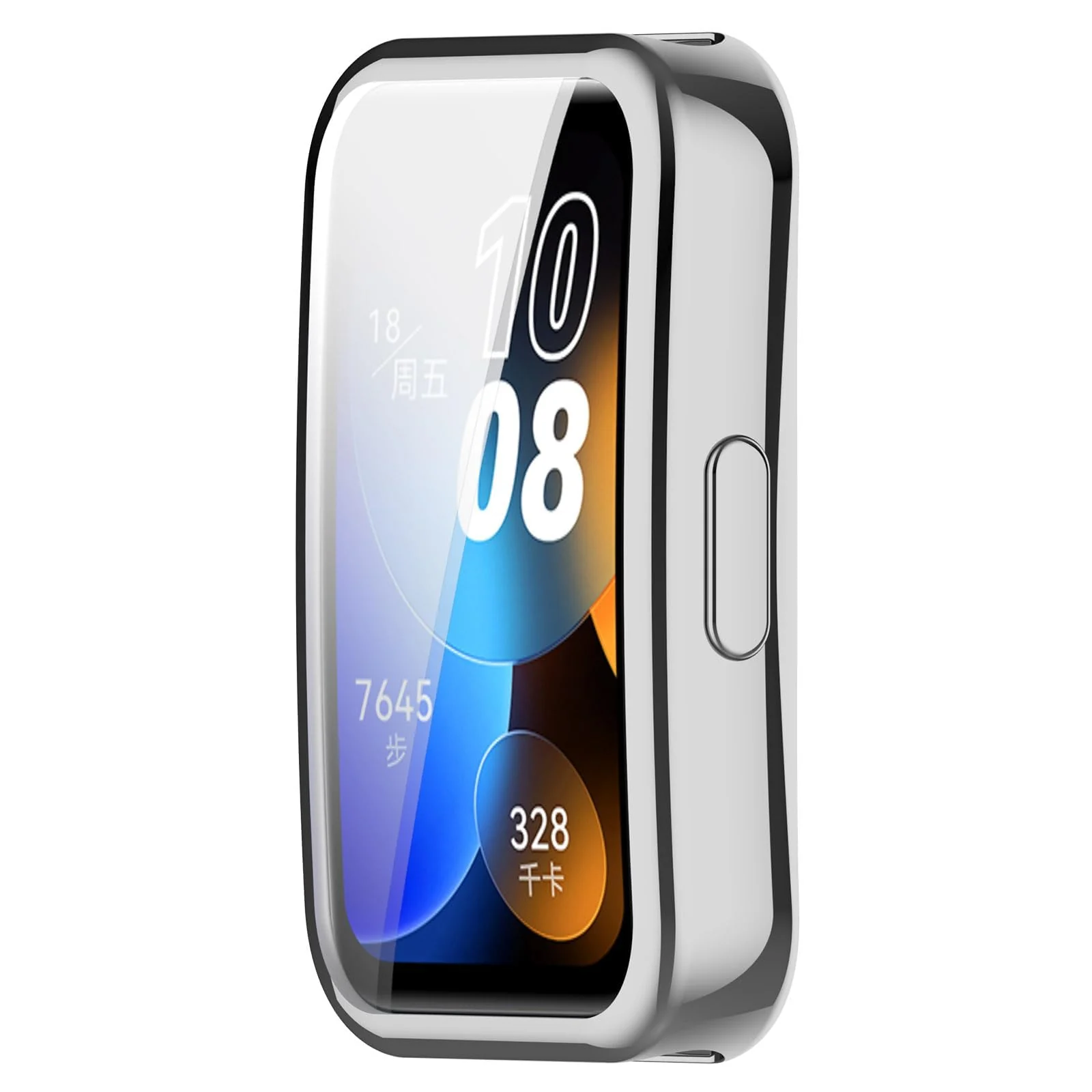 DL3 MOBILAK Case for HUAWEI Band 9 / HUAWEI Band 8 TPU Silicon All-Around Screen Protector Cover Bumper Protector Full Cover Screen Protection - Silver
