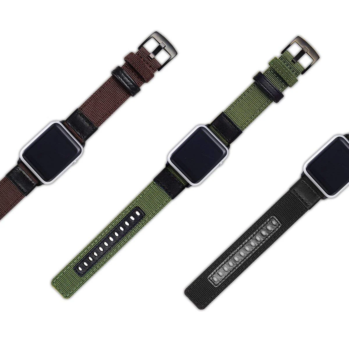 DL3 Mobilak Nylon Solo Loop Stretchy Straps For Apple Watch Band 49mm 45mm 44mm 42mm 41mm 40mm 38mm, Elastic Wristbands for iwatch Series 8 Ultra 7 6 5 4 3 2 1 Se (A. ArmyGreen, 42MM/44MM/45MM/49MM) - Black
