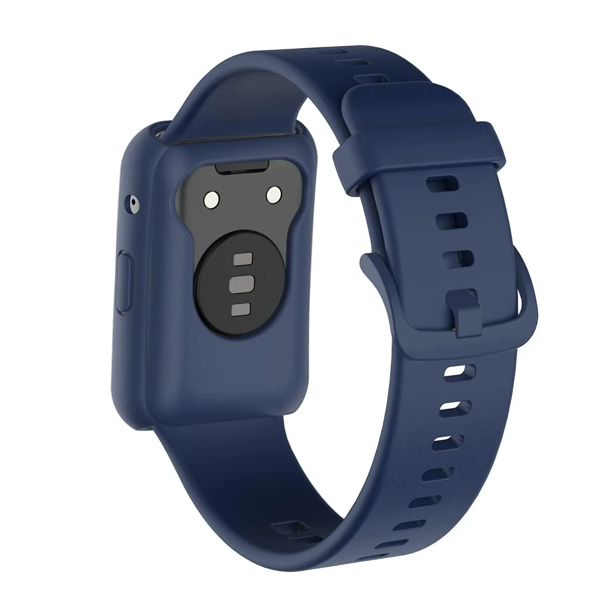 DL3 Mobilak Silicone Watch Bands Compatible with Huawei Watch Fit for Women Men, Soft Rubber Quick Release Replacement Band and Case - Midnight Blue