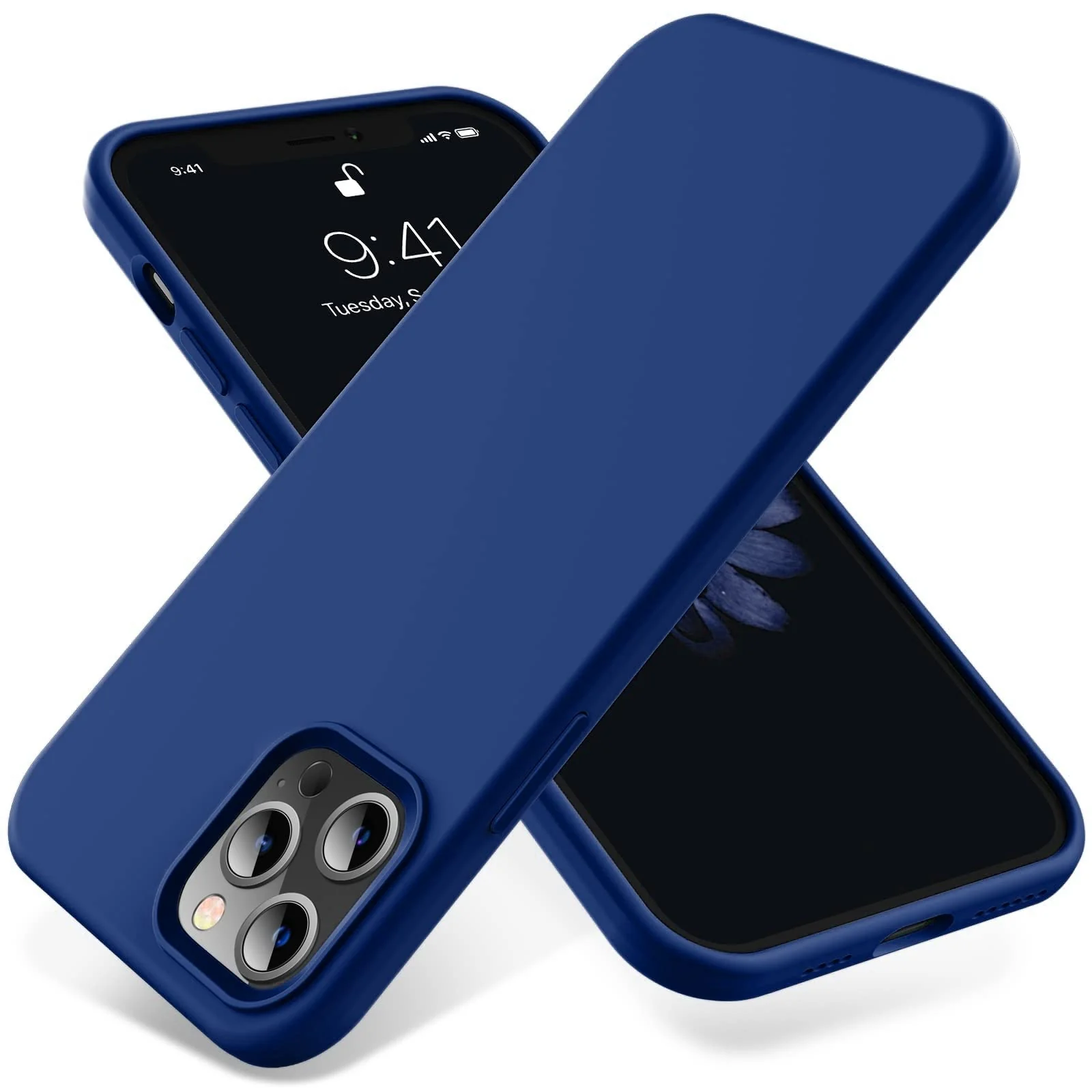 DL3 Mobilak Liquid Silicone Protective Case with Soft Microfiber Lining for iPhone 14 Pro Max (6.7 Inch) - Royal Blue