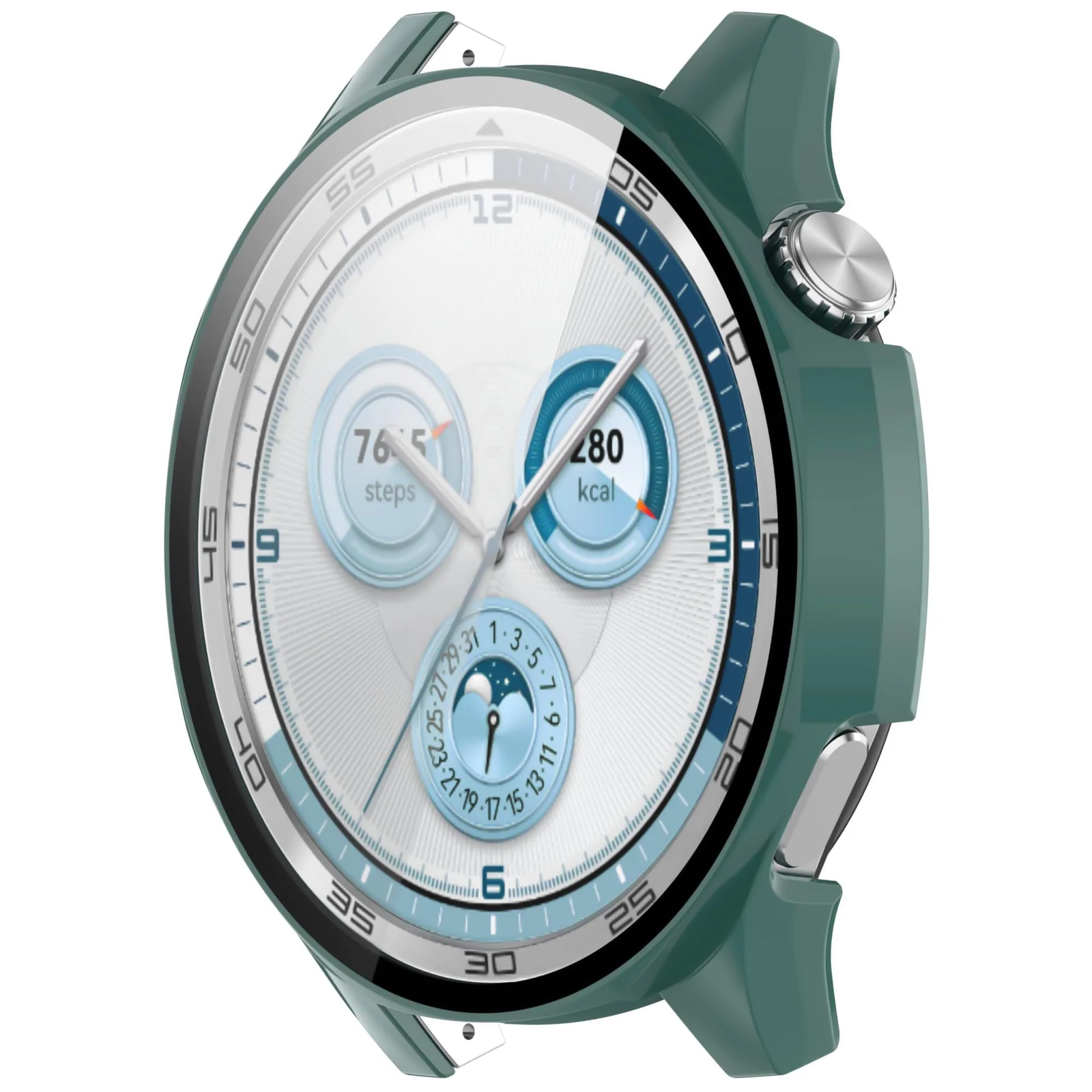 DL3 MOBILAK Full-Coverage Watch Case with Tempered Glass for Huawei Watch GT 4 46 mm, Green