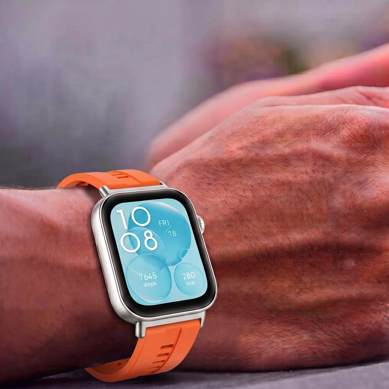 MOBIGON Soft TPU Silicone Sport Strap for Huawei Watch Fit 3 / 4 / 4 Pro / 5 / 5 Pro, Orange