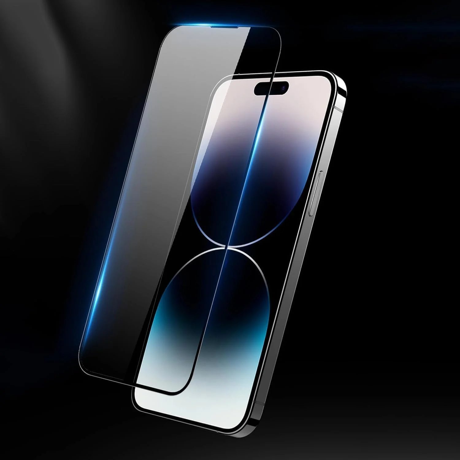 DL3 Mobilak iPhone Screen Protector, Tempered Glass Film for iPhone, 9H Mobile Phone Screen Protectors Anti-Scratch Anti-Shatter Anti-Impact Bubble Free Ultra Resistant HD Clear (iPhone 15 Pro Max) - Black