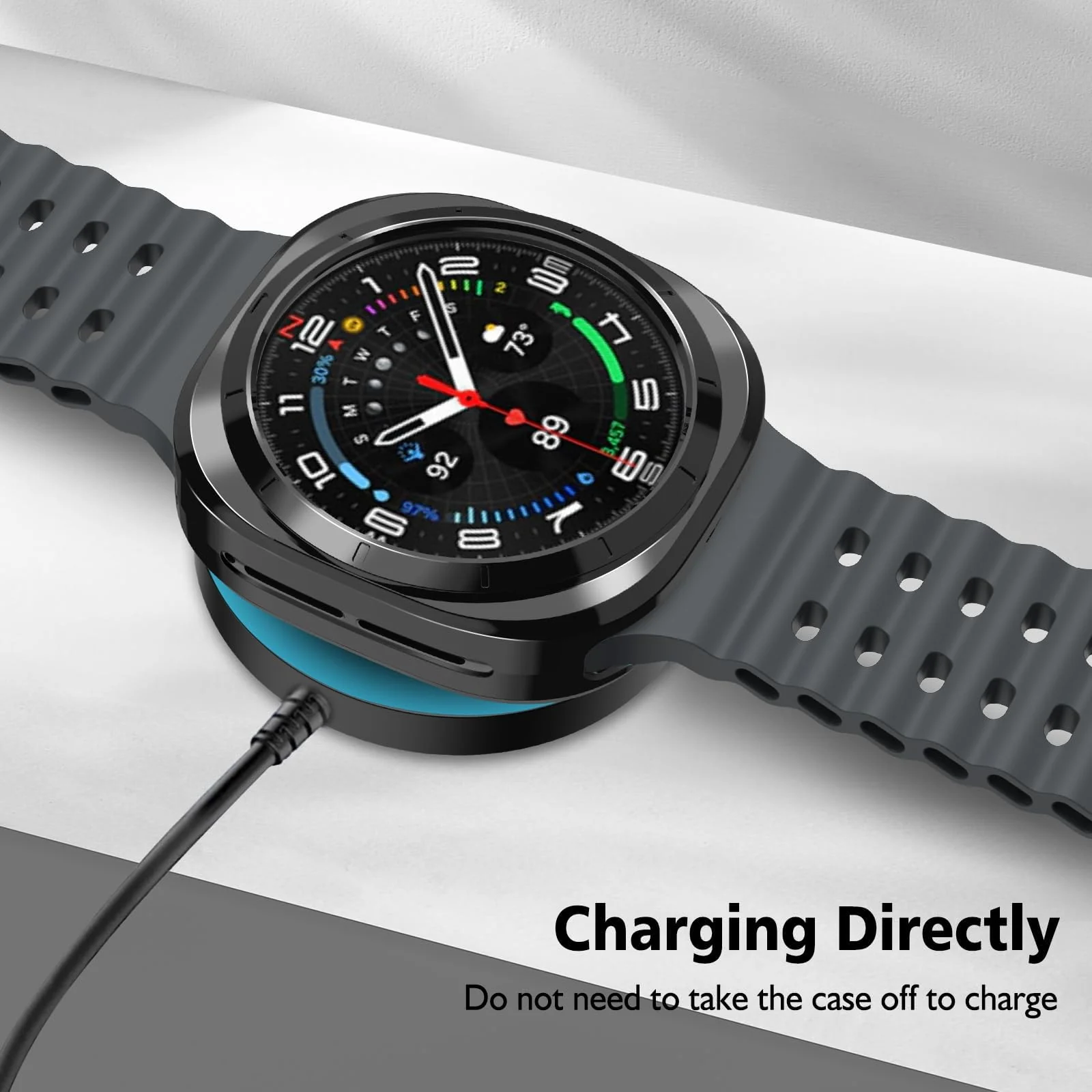 DL3 Mobilak Case Compatible with Samsung Galaxy Watch Ultra 2025/Galaxy Watch 7 Ultra 2024 47mm, Premium Soft TPU Slim Plated Protective Bumper Shell Cover Without Screen Protector - Clear