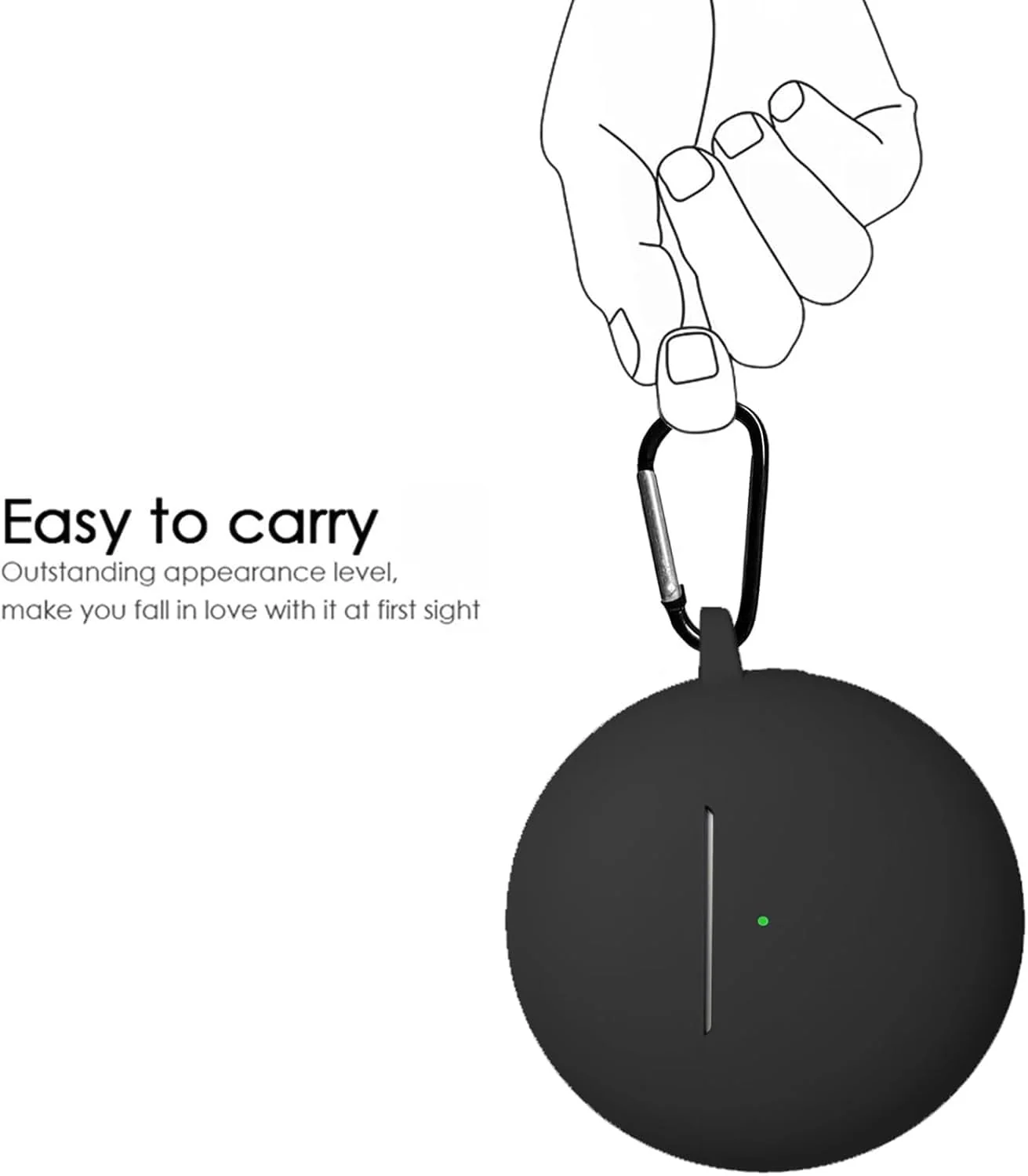 DL3 Mobilak Silicone Case Compatible with Huawei FreeBuds 7i Earbuds, Soft Silicone Protective Case Cover, Shockproof Sleeve with Carabiner For Huawei FreeBuds 7i - Black
