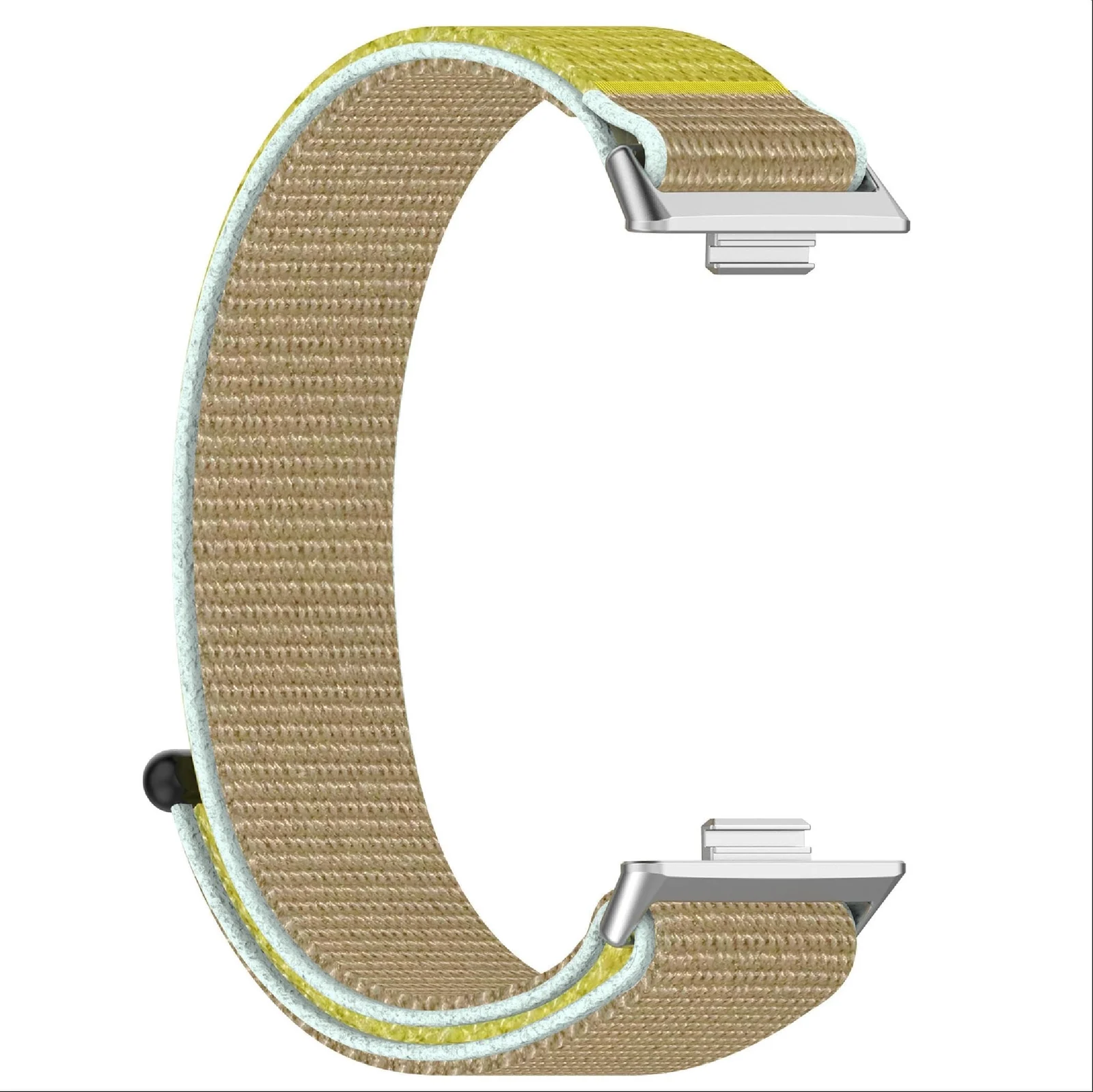 DL3 MOBILAK Elastic Nylon Watch Strap for Huawei Watch Fit 3 / Fit 4 / Fit 4 Pro / Fit 5 / Fit 5 Pro, Beige*Yellow
