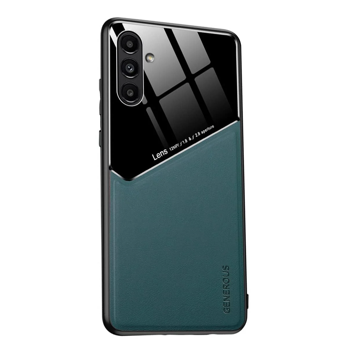 DL3 Mobilak Leather and PC Protective Case for Samsung Galaxy A13 5G / Galaxy A04S, Built-in magnetic car-mount support, Shock-absorbing protection, Raised edges around the screen and camera - Green