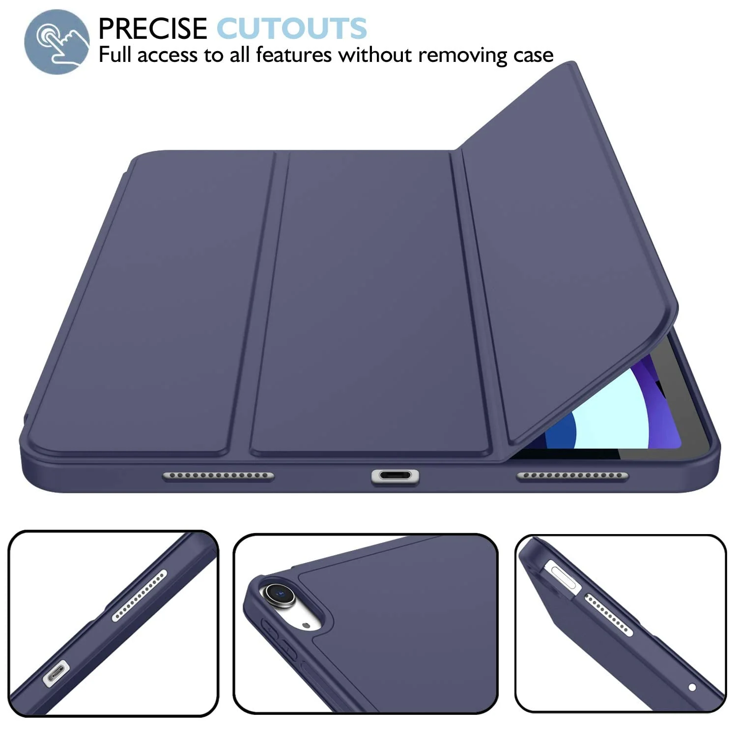 DL3 Mobilak iPad Air 11-Inch M2 (2024), iPad Air 5/4 (2022/2020 5th/4th 10.9-Inch) Case with Pencil Holder Full Body Protection + Charging Support Compatible with Apple Pencil (2nd generation) and - Blue