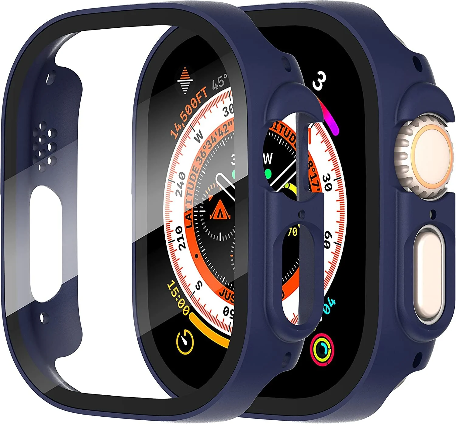 DL3 Mobilak Hard Case Designed for Apple Watch Ultra 2 (2023) / Ultra 1 49mm, Built-in 9H [HD Clear] Tempered Glass Screen Protector, [Full Protection] Slim Cover for iWatch 49mm