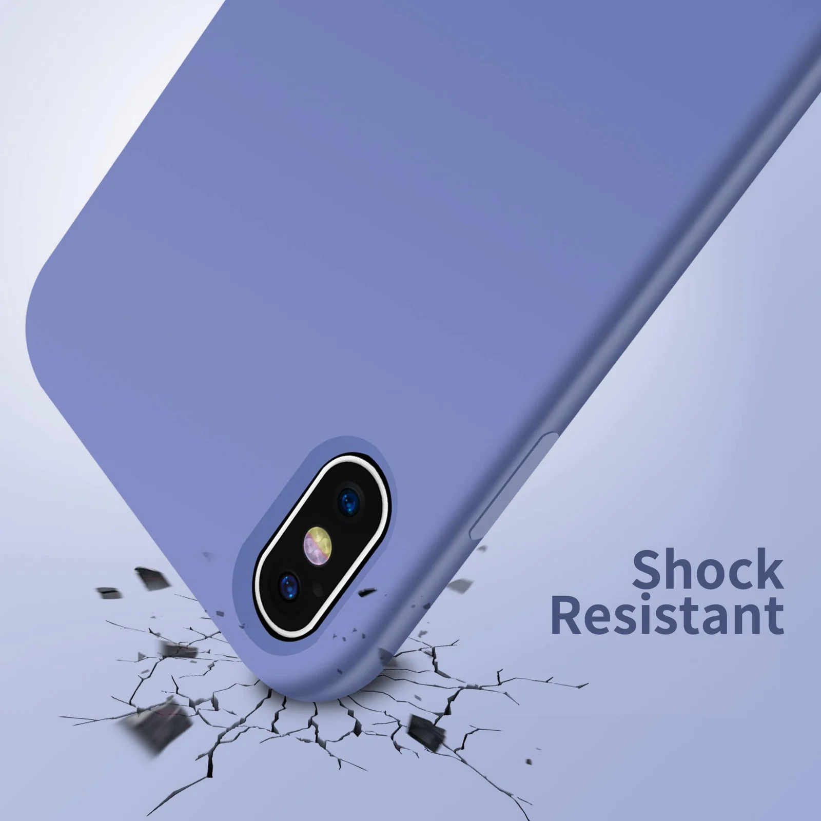 DL3 Mobilak Liquid Silicone Case for iPhone X / iPhone XS, Shock-absorbing protection, Scratch-resistant surface, Soft microfiber lining - Lavender Green