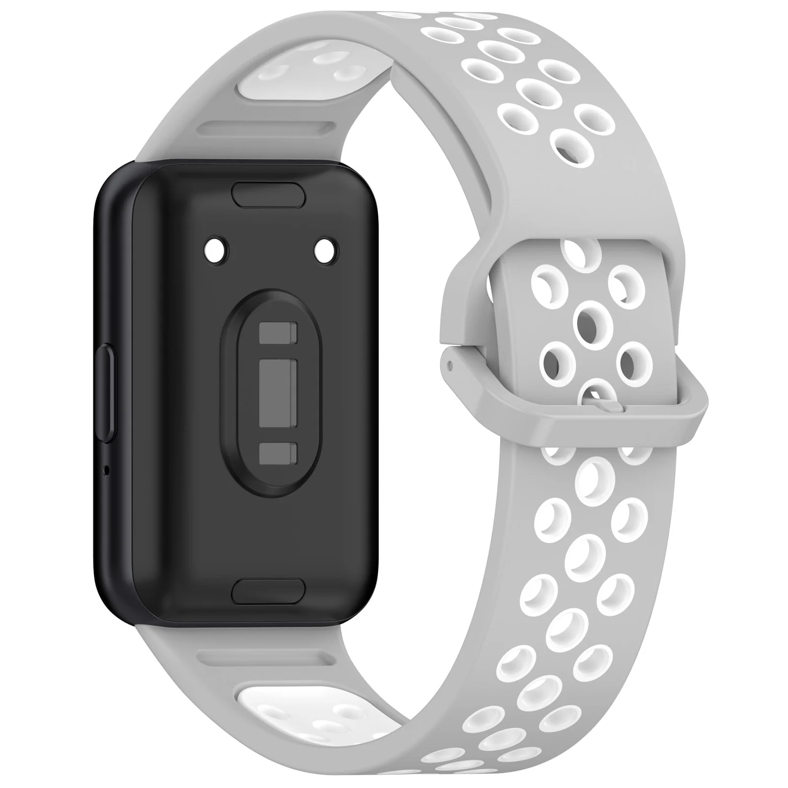 DL3 Mobilak Strap for Samsung Galaxy Fit 3 SM-R390, Women Men Armband, Two Colours Silicone Adjustable Replacement Soft Strap for Samsung Galaxy Fit 3 SM-R390 Fitness Tracker - Gray White