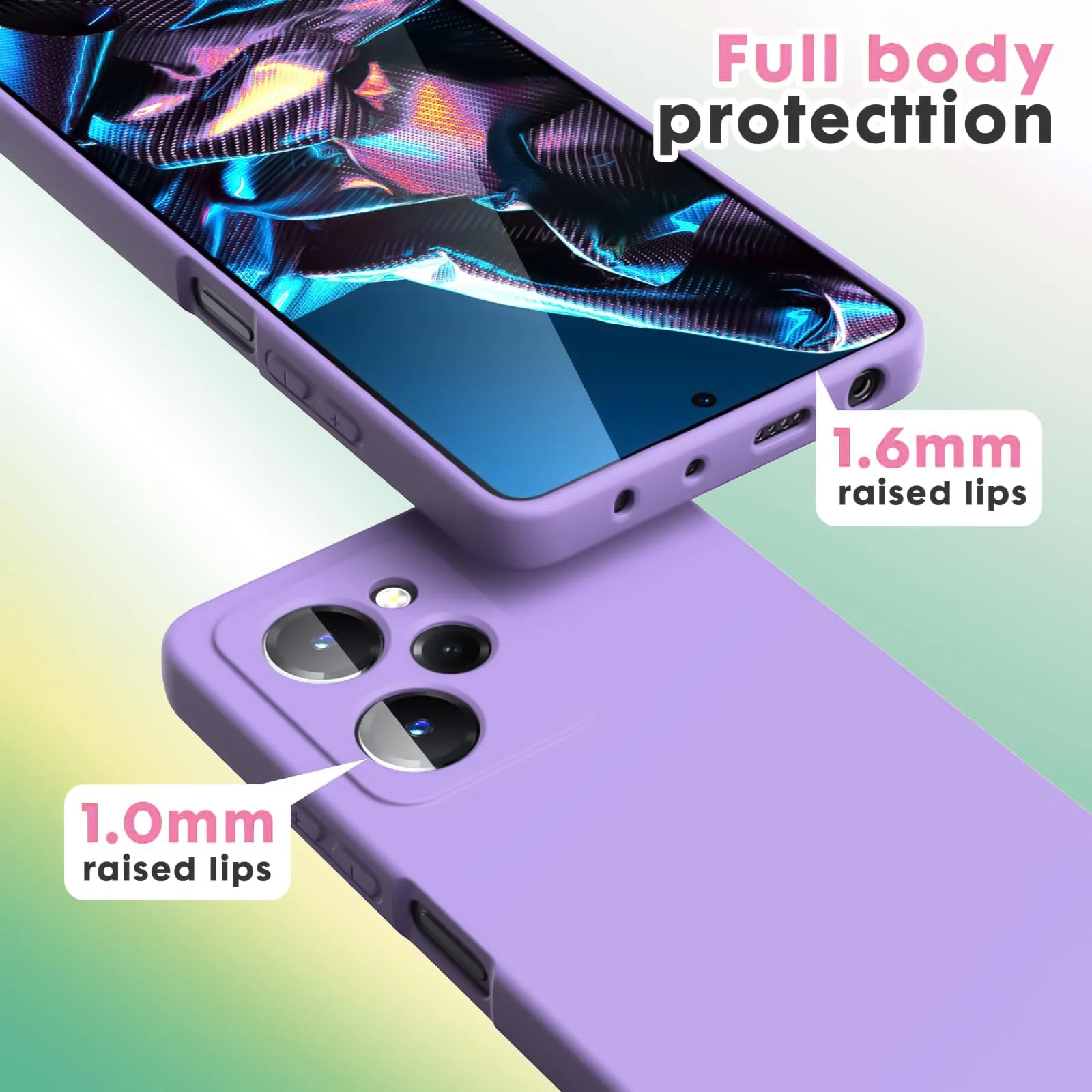 DL3 Mobilak Silicone Protective Case for POCO X5 Pro 5G, Shock-absorbing protection, Scratch-resistant surface, Soft microfiber lining - Light Purple