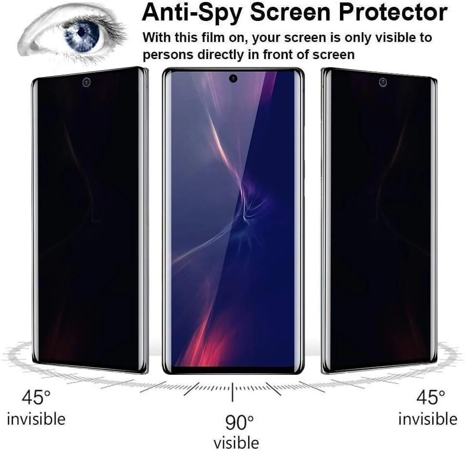 DL3 Mobilak Compatible with Samsung Galaxy S24 Ultra Privacy Screen Protector, Anti-Spy 9H Hardness Tempered Glass Film [Case Friendly] [Bubble Free] - Black