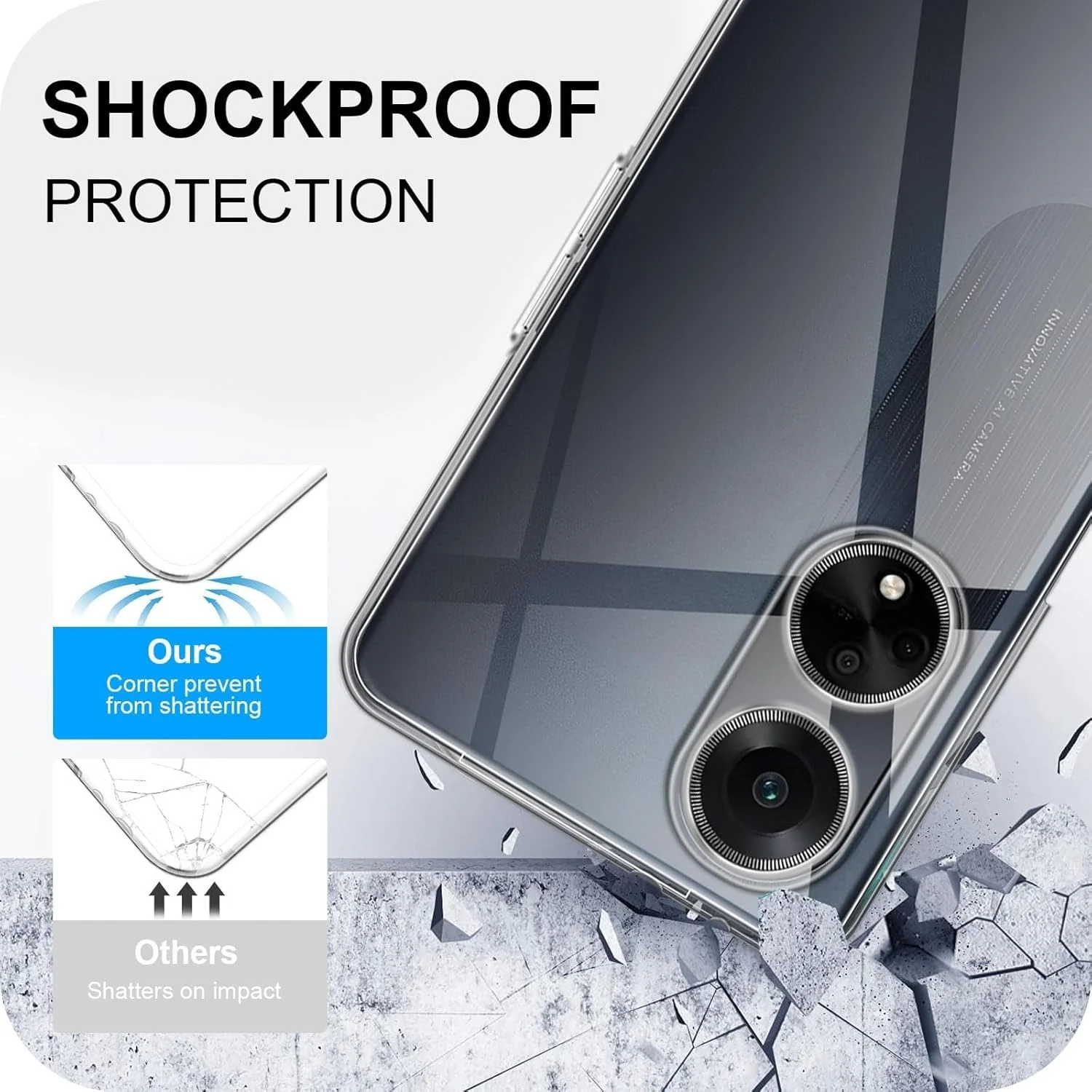 DL3 Mobilak Case Compatible with OPPO A98 5G/OPPO A1 5G/OPPO F23 5G Case Crystal Soft TPU Gel Case Flexible Silicone Anti-Scratch Camera Protection TPU Cover - Clear