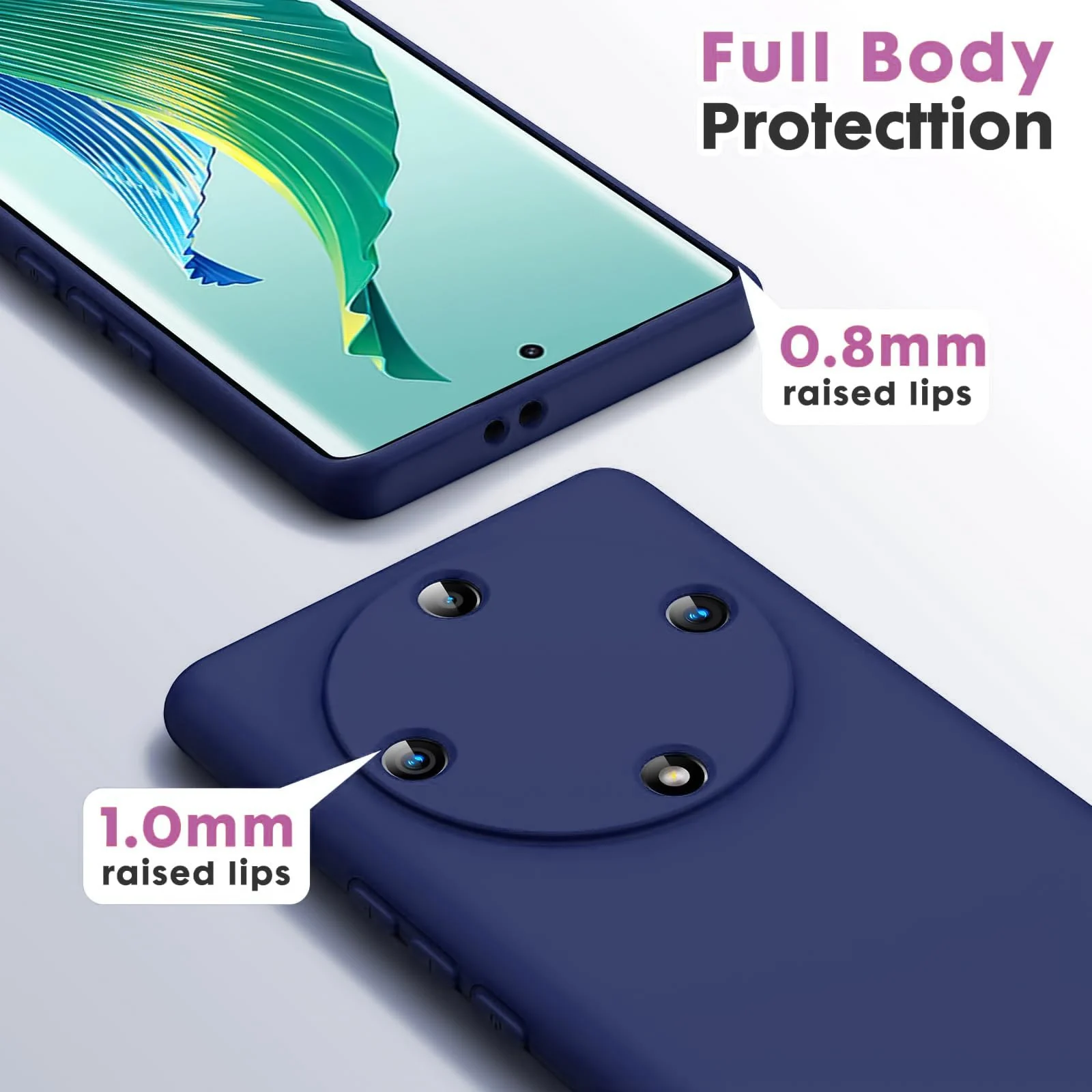 DL3 Mobilak Soft Silicone Protective Case for Honor X9a with Microfiber Lining and Shockproof Design - Blue 2