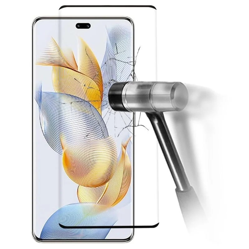DL3 Mobilak Full Curved 5D Glass Screen Protector Full Glue For Honor 90 - Black
