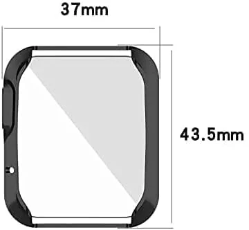 DL3 Mobilak Case Compatible with Xiaomi Mi Watch Lite Case All-Around Screen Protector Watch Soft TPU Shockproof Cover Slim Guard Thin Bumper Shell Protector - Black